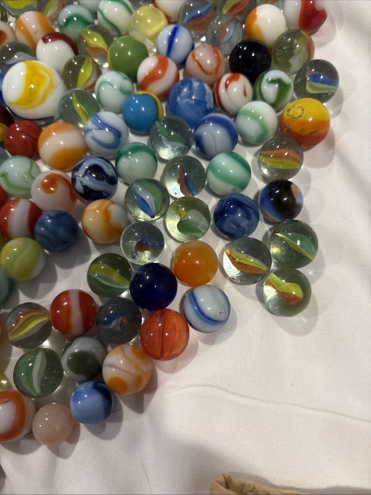 VINTAGE German? Peltier?Akro? Alley Agate? Marbles 150+ With Bag Most 50’s-70’s