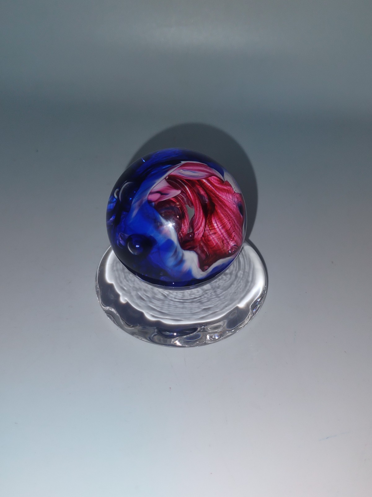 Peppermint Marble Within A Peppermint Marble Cobalt Blue White Swirl 1.5 Inch