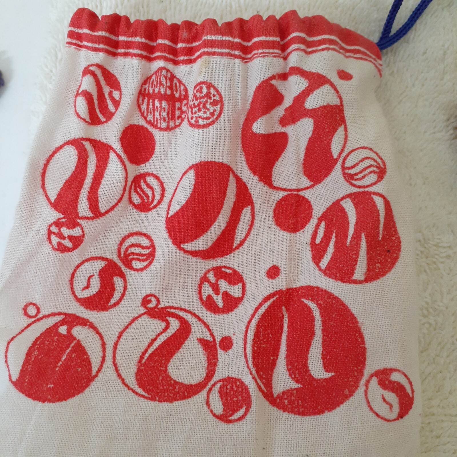 Vintage Glass Marbles Lot Bag Pouch