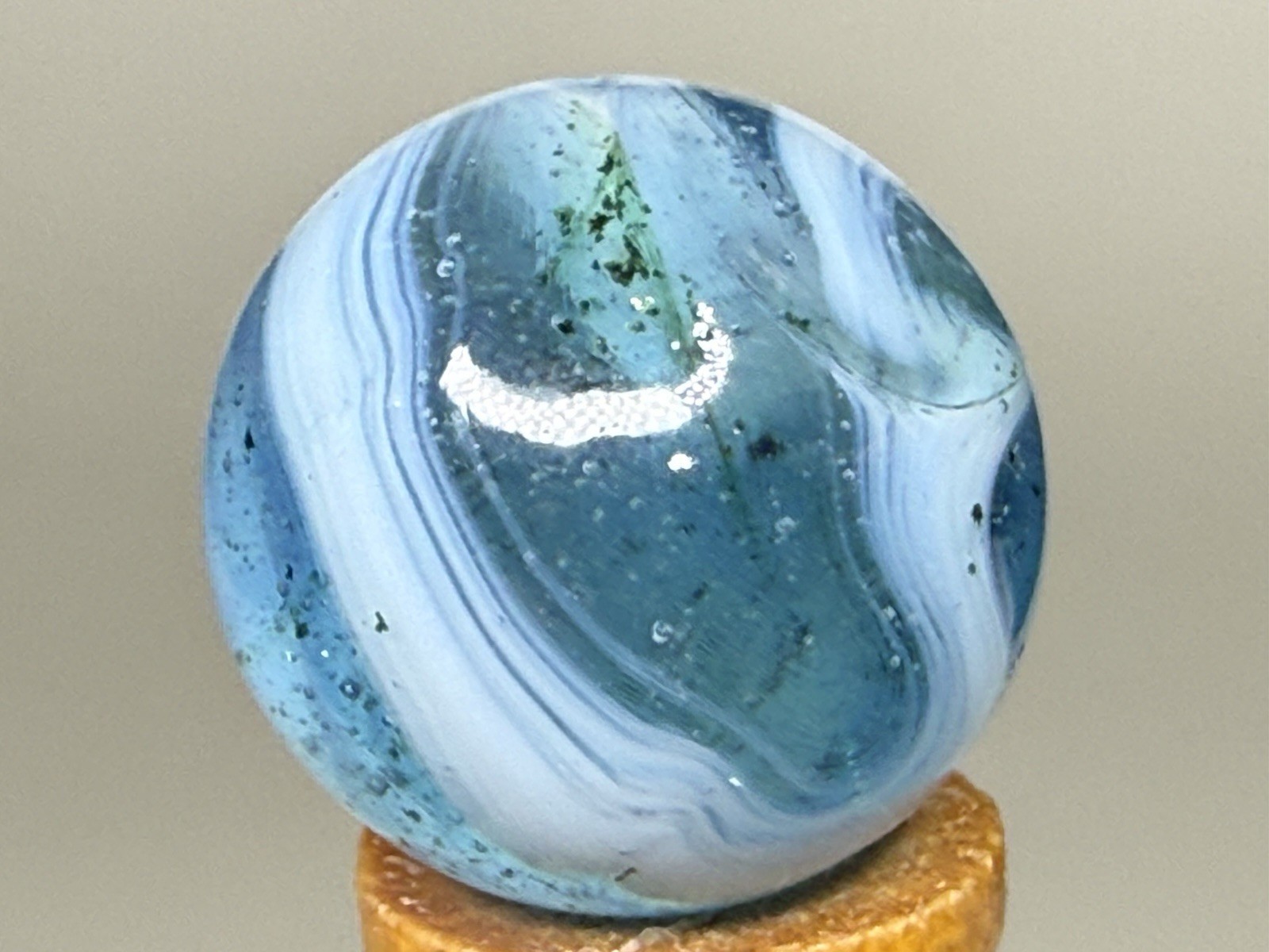 Ravenswood West Virginia Swirl Marble Loaded with Aventurine .58” NM(+)