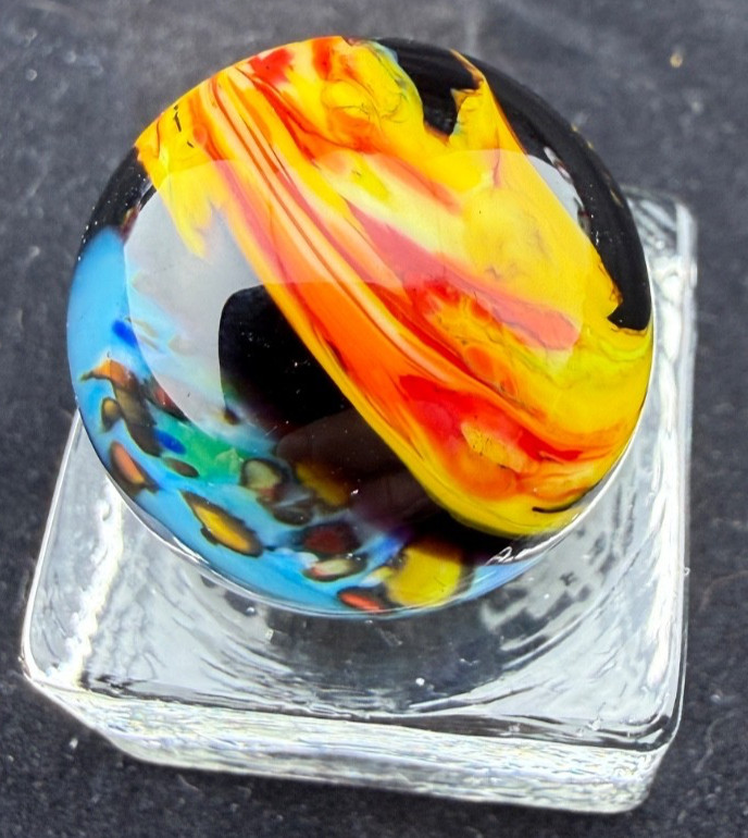Steve Willis 2006 Handmade Lampwork Art Glass Marble 1.07″ Near Mint Signed W6