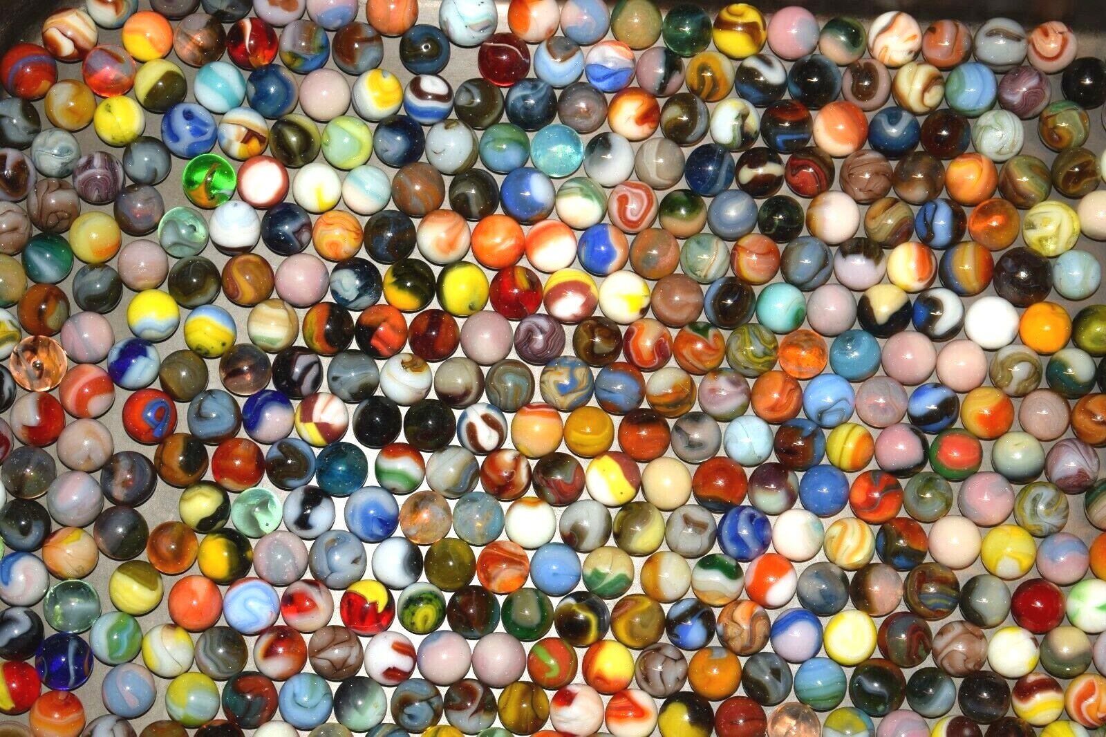 Hand Selected Early Run JABO Mixed Marbles Lot of 12 Size .625″ / 5/8″ + or –