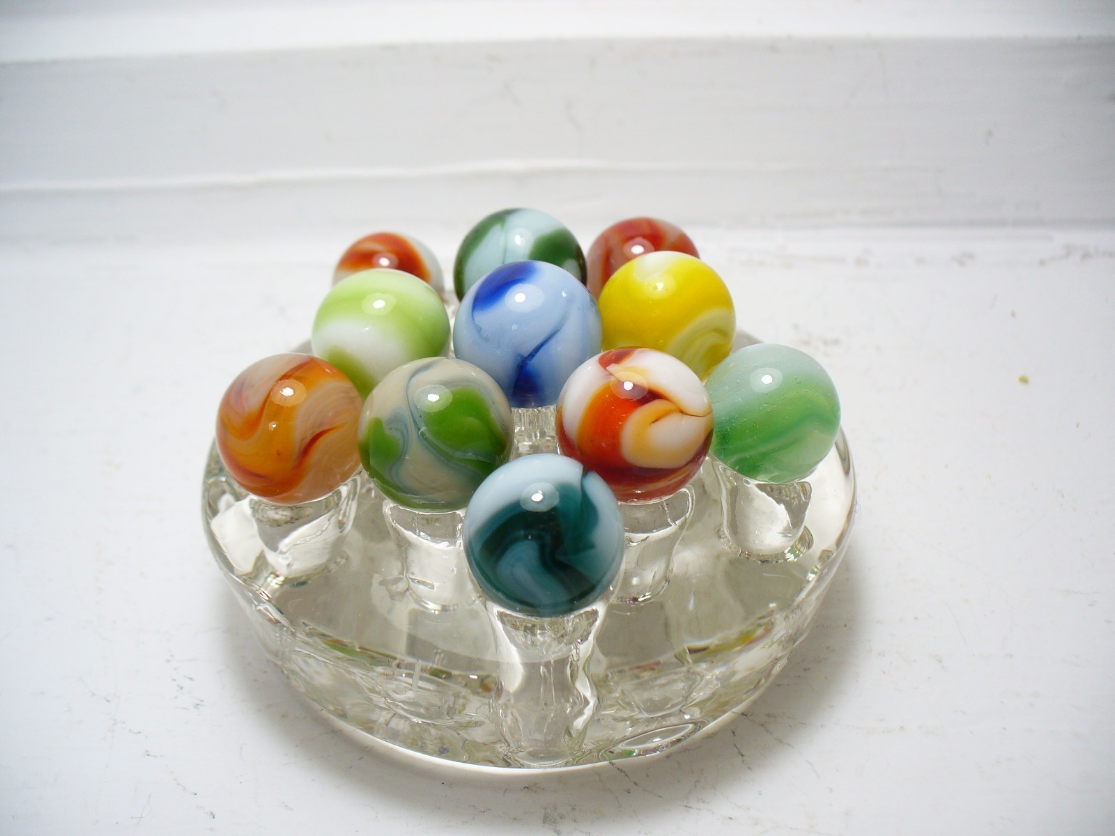 #1114 Marbles 11 pcs. Vintage West Virginia Swirls Alley, Champion