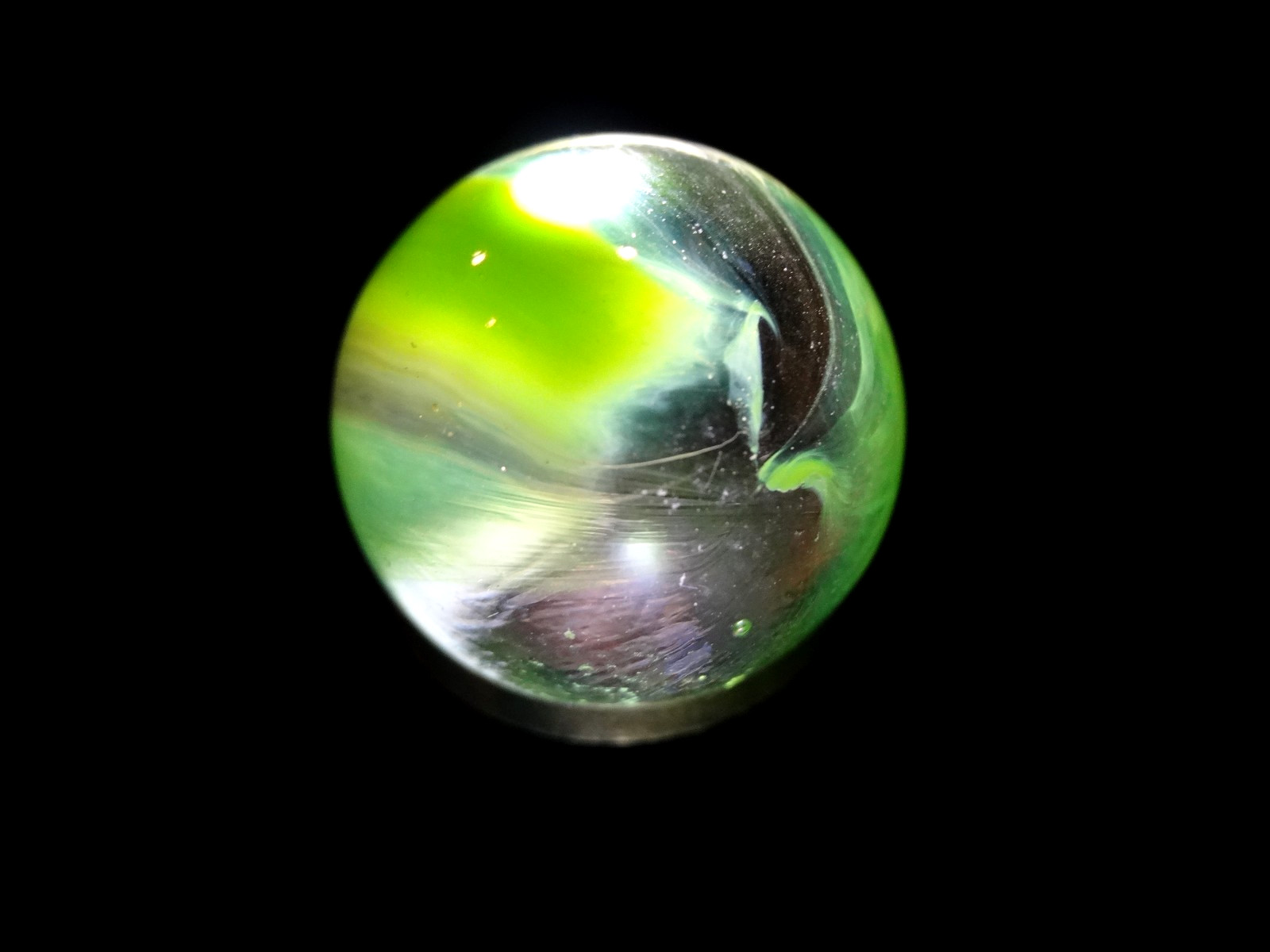 MARBLE KING ” CLEAR GREEN BOY ” 🟢🟢🟢 Superior Example rare WET MINT