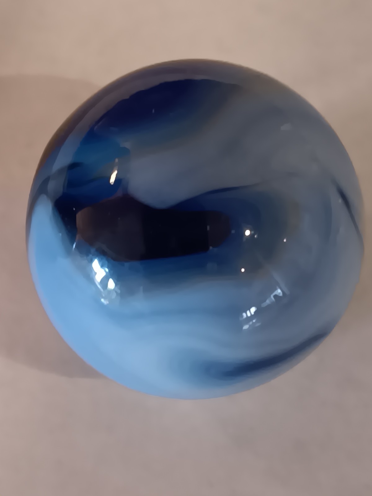 Blue Swirl Glass Toy Marbles Set of 2, Swirl Style, .94 inches each. Mint