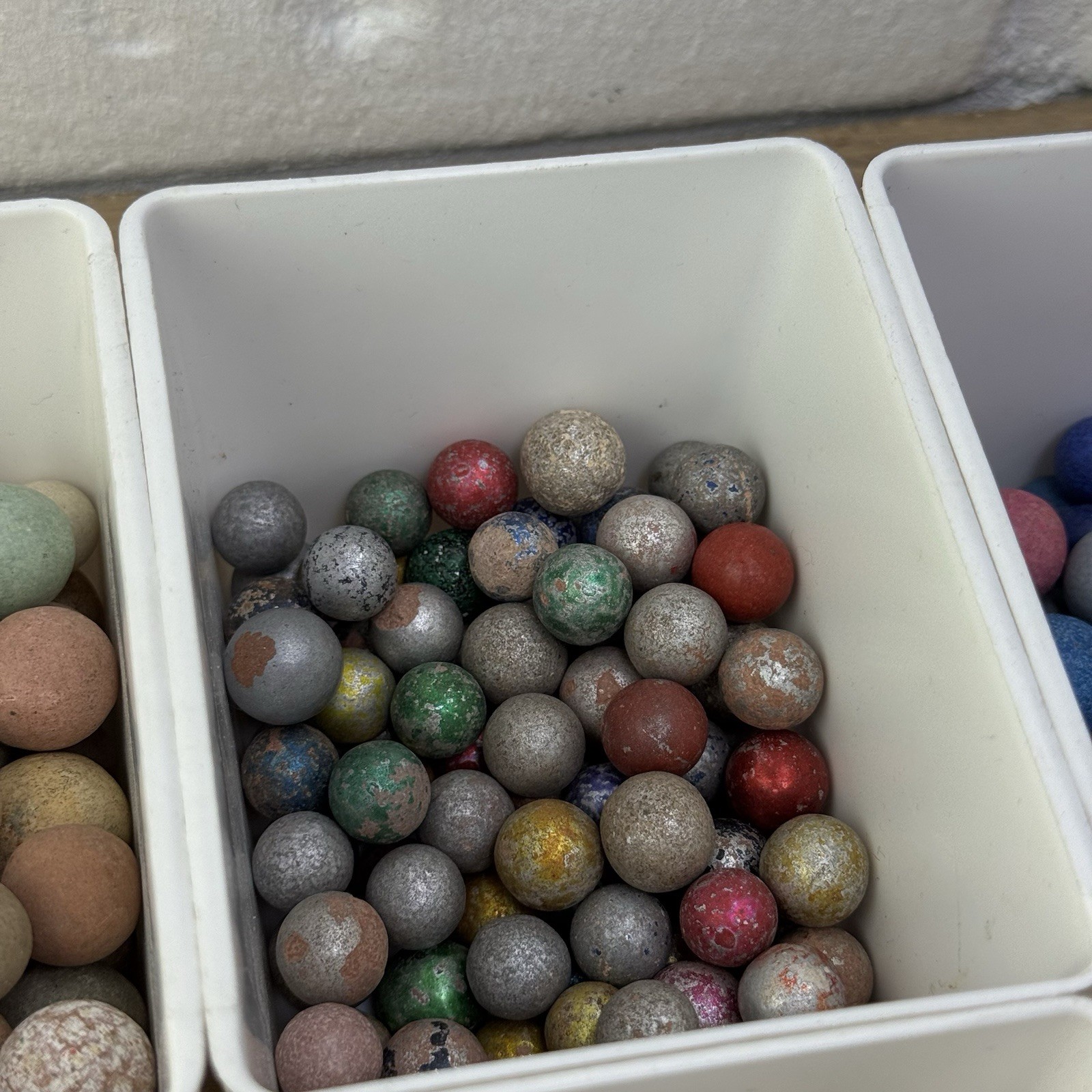 Set of 25 handpicked Antique Stone and Clay Colored marbles – Marbles collection