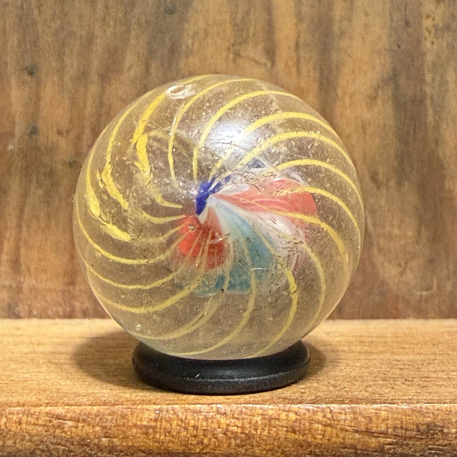 Antique German Handmade Caged Solid Core Shooter Marble 25/32” Near Mint | 329
