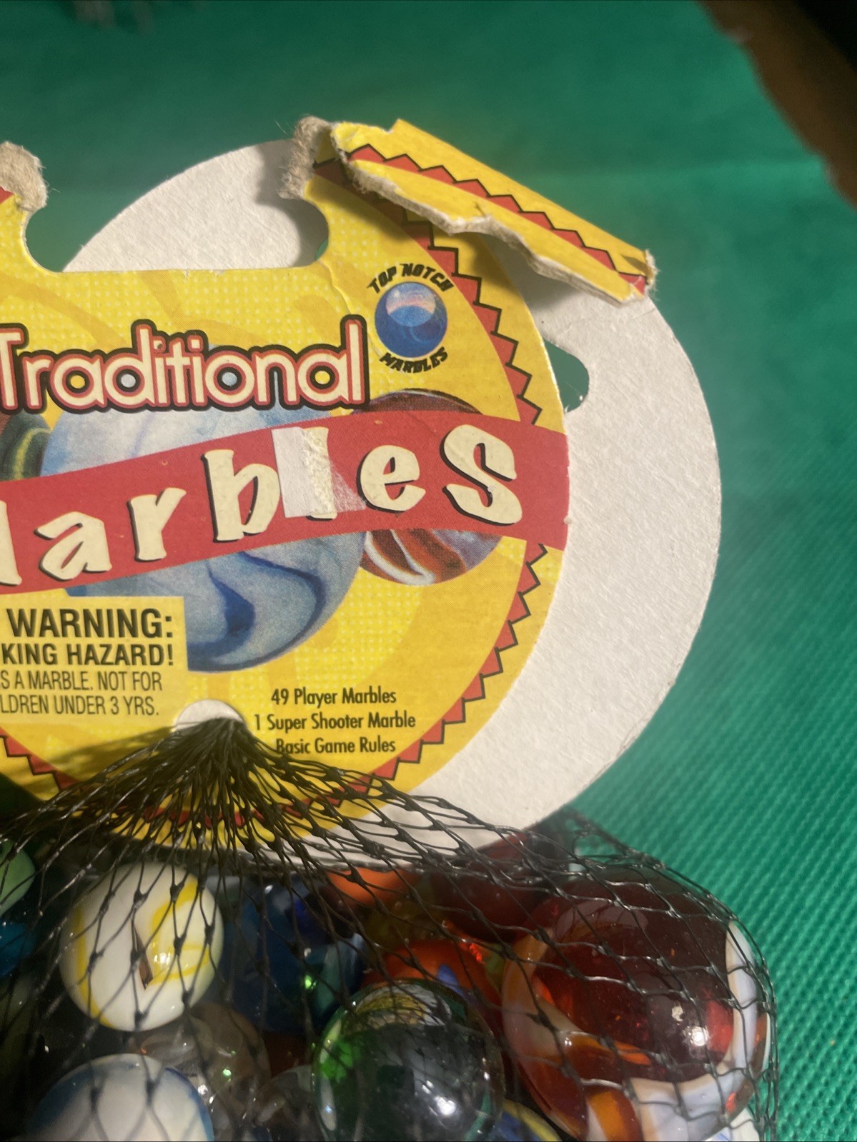 50 Piece Traditional Marbles 49 Plus 1 Shooter 100% Glass 5 Bags