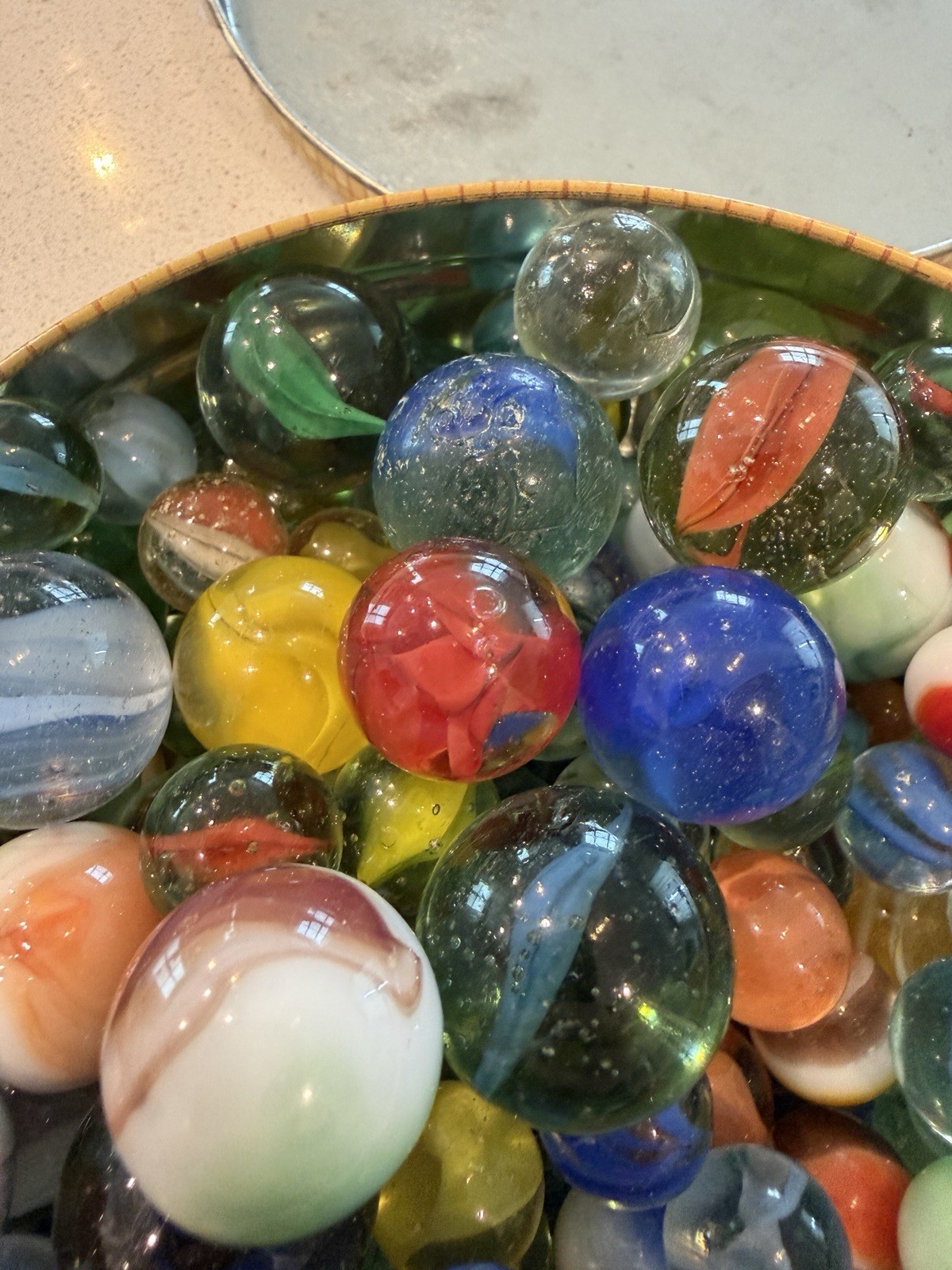 Estate Unsearched Lot Bundle of Vintage Glass Marbles Collection