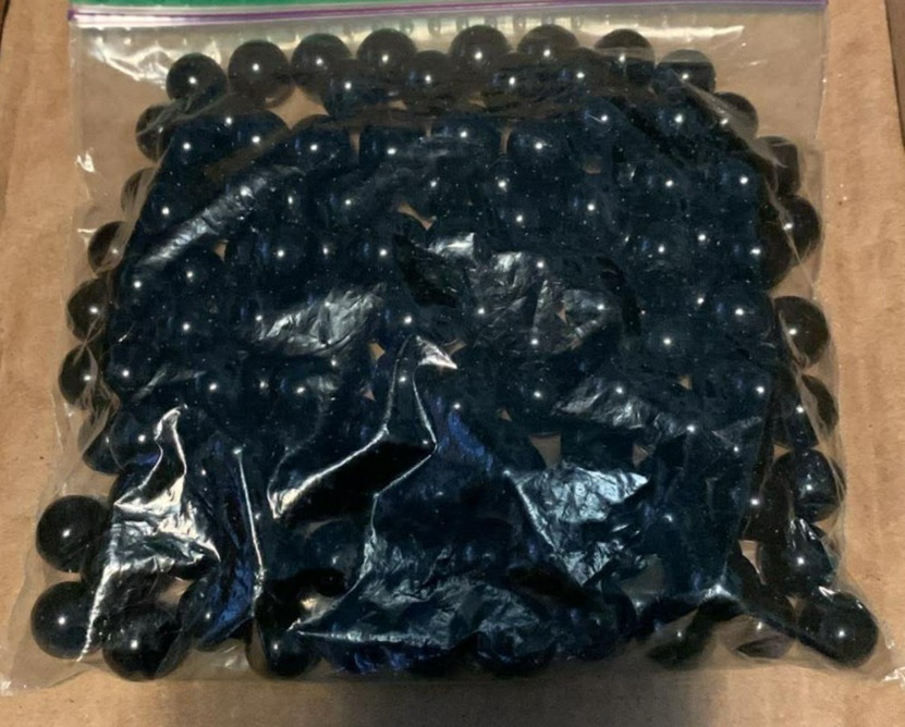 1 lb. 3.7 oz. BLACK GLASS MARBLES
