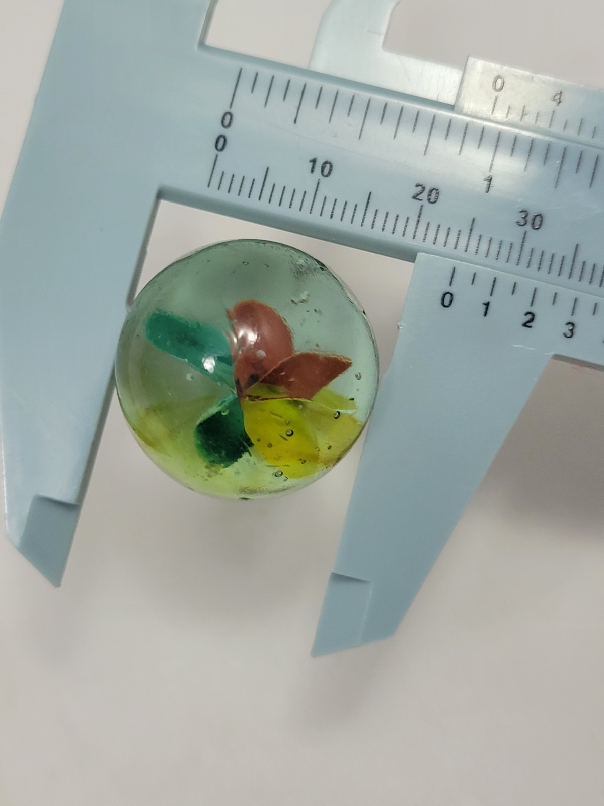Vintage 6 Vein Cat Eye Shooter Tricolor Marble Approx 1″