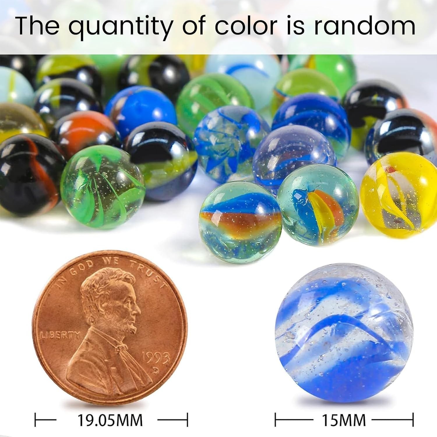 Assorted 60 PCS Glass Marbles for Kids – Bright & Shiny for Playing & Decorating