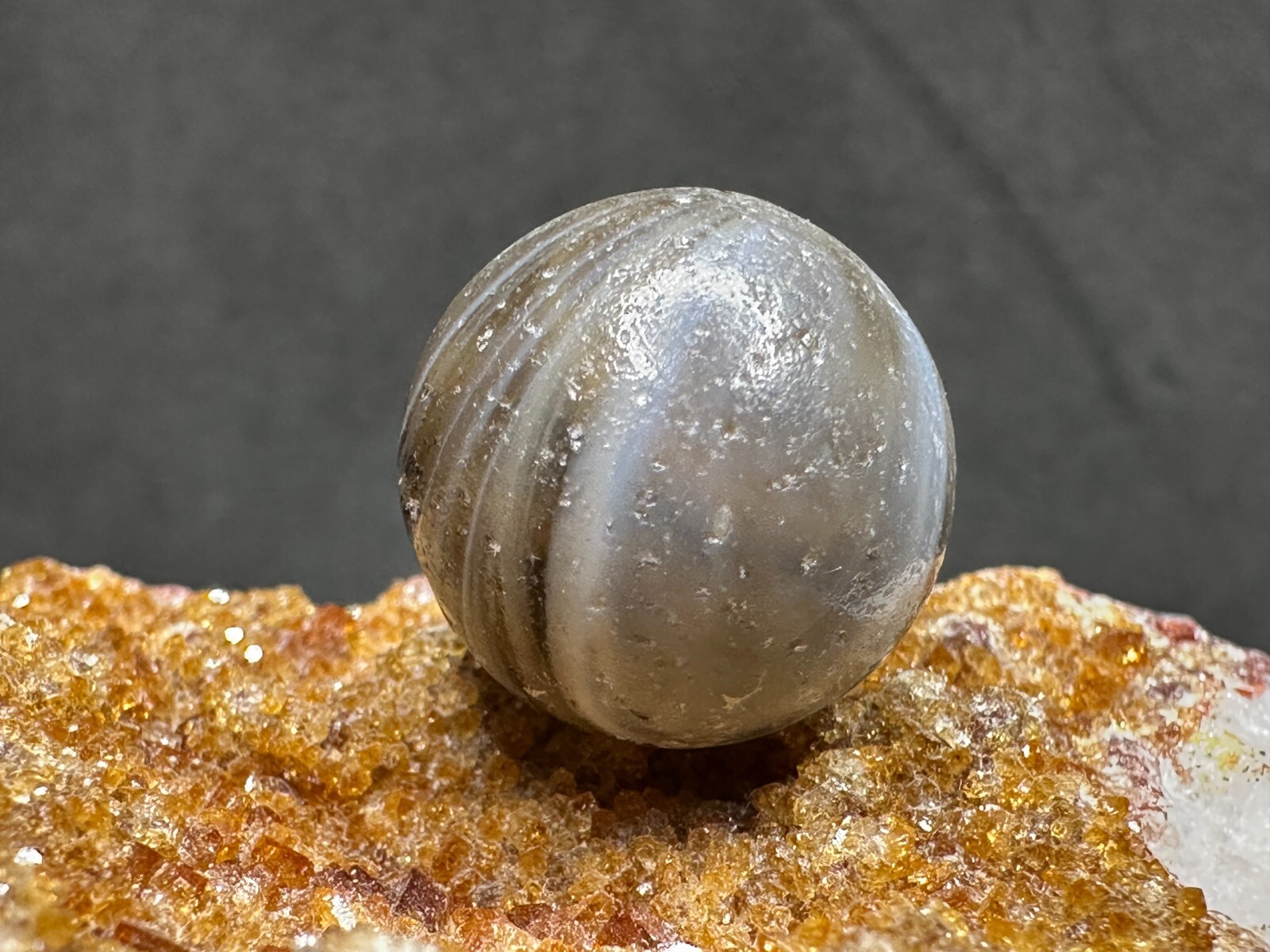 Vintage M.F. Christensen Pinch Pontil Hand Gathered Slag Marble – .67″ Good!