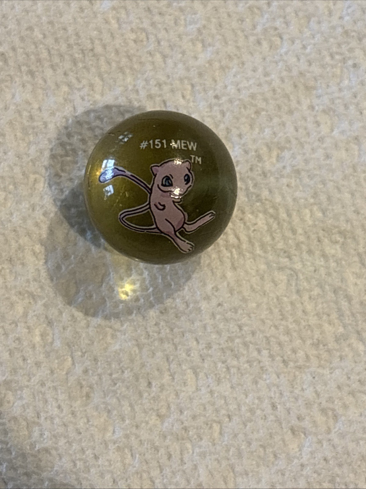 Vintage | Mew #151 | Collectible Pokemon Marble | Orange
