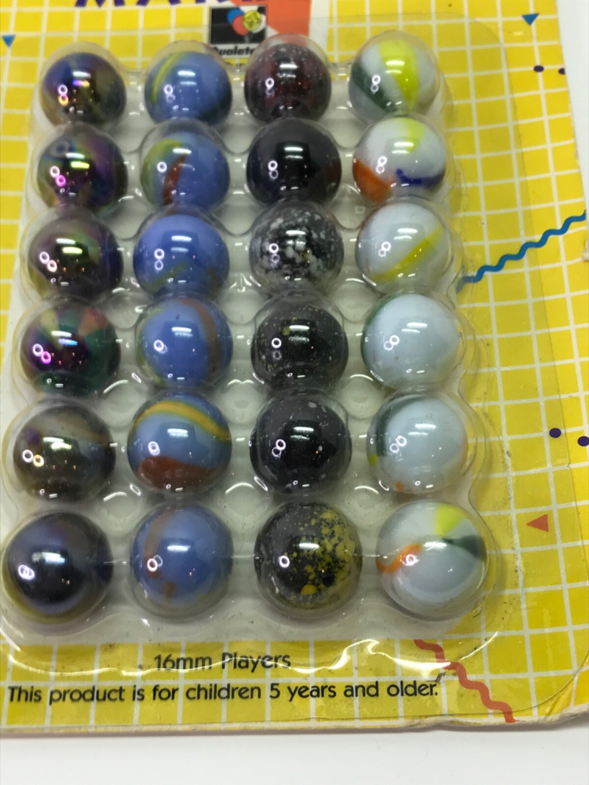 24 Vintage Qualatex Marbles Collector Series Premium Quality Marbles 16mm