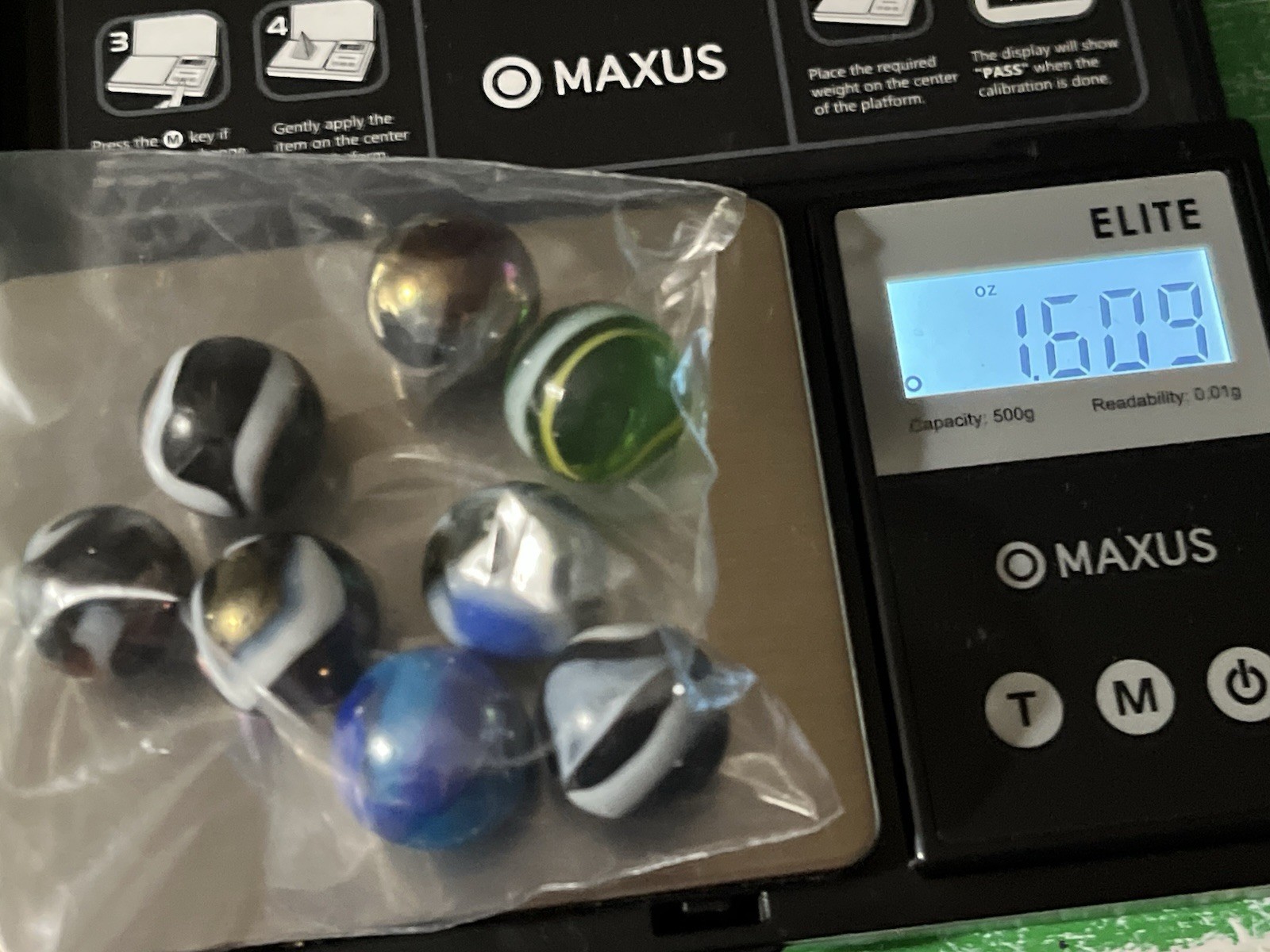 Lot Of 8 Vintage Metallic Milky Way Swirl MARBLES