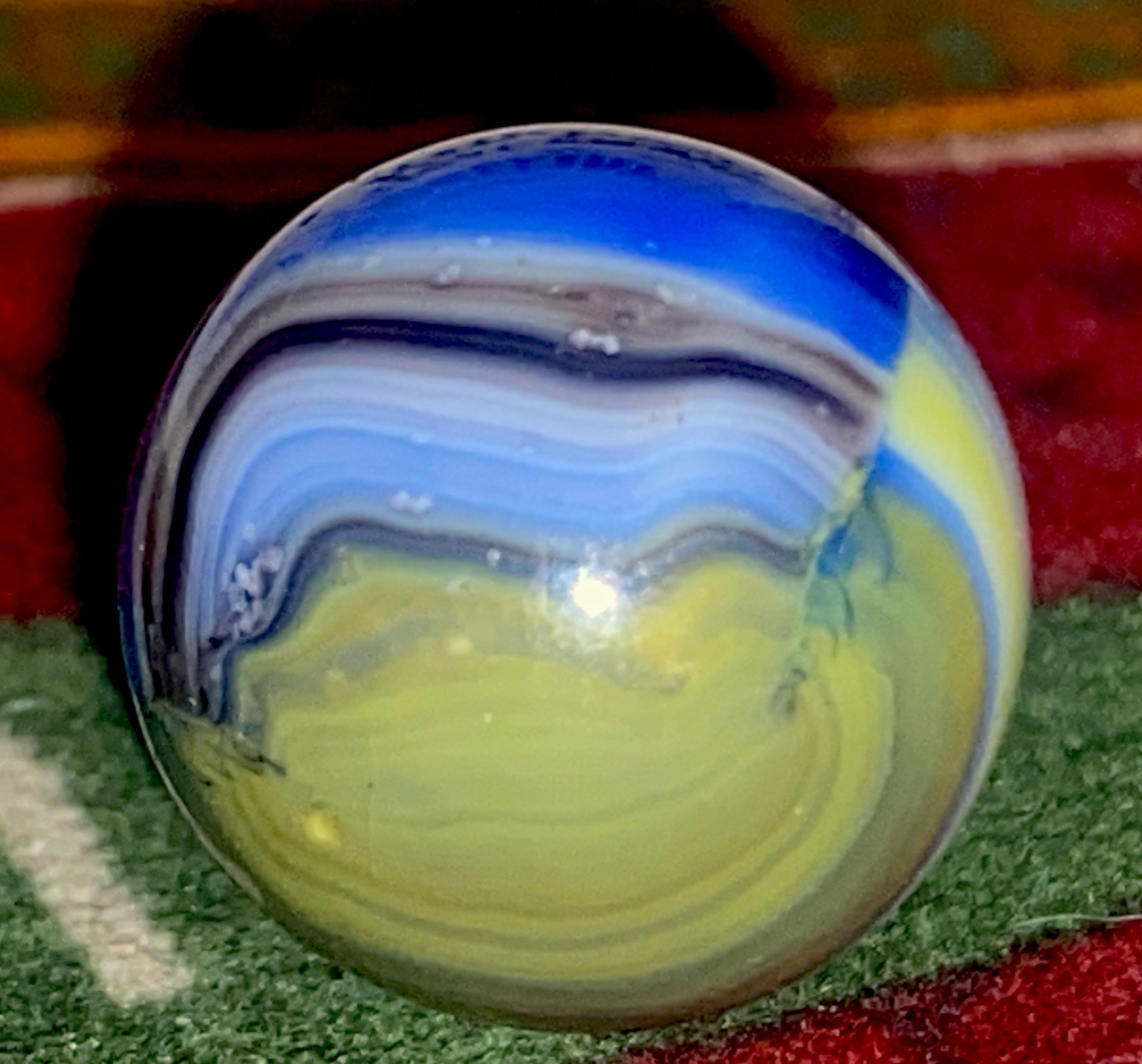 😎“Shooter”Vintage Marble King “Blended Hercules”Marble-Mint.63 St.Mary’s-HTF#45
