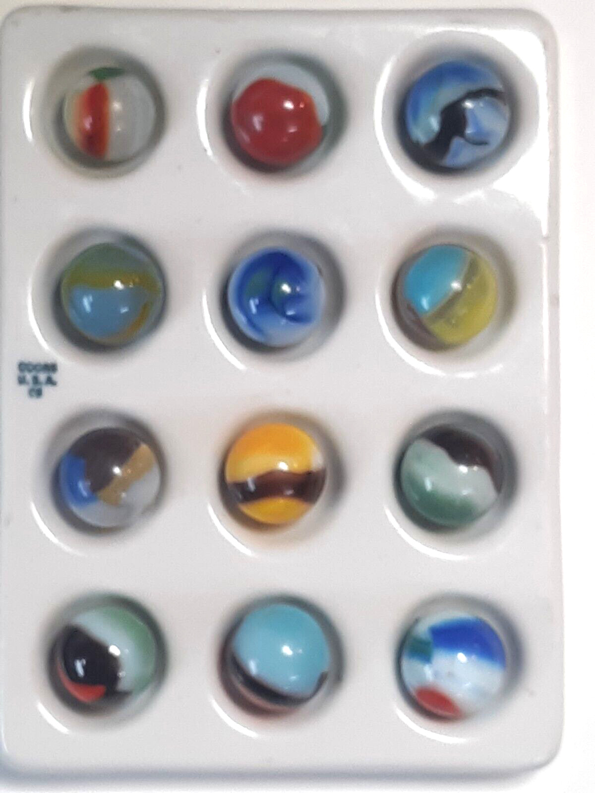 Twelve Wet Mint Vintage Vitro Agate Patches, Collector Marbles #10