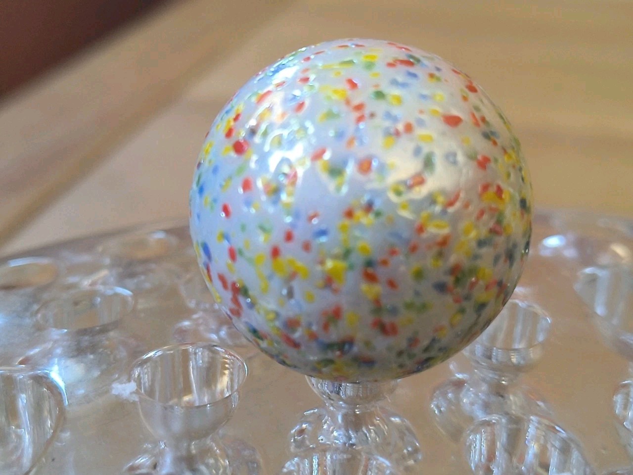 Lot of 3 Vacor de Mexico Jumbo Boulders 1.25” Frit Glass Marbles Confetti…