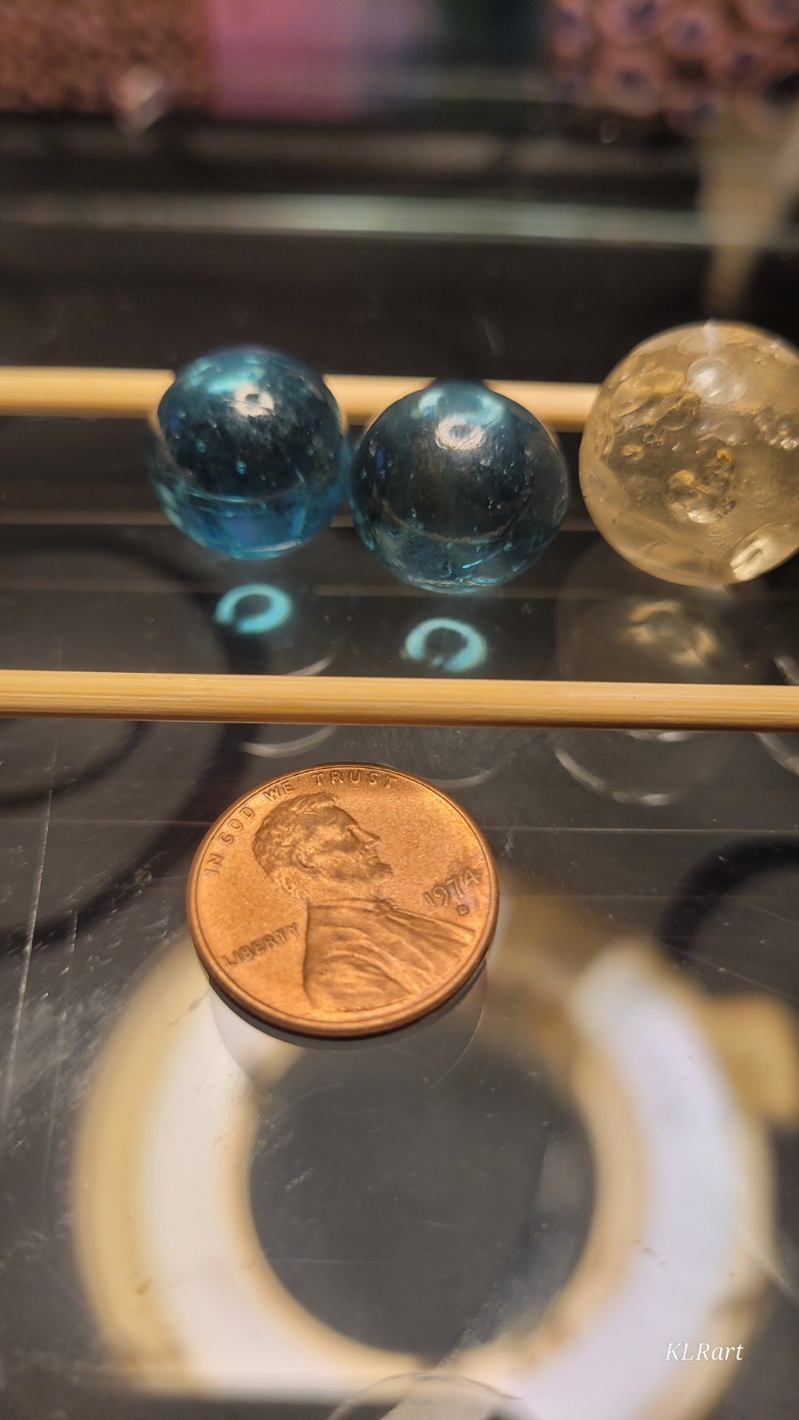 10 marbles glass solid clear, blue, emerald green, chrome