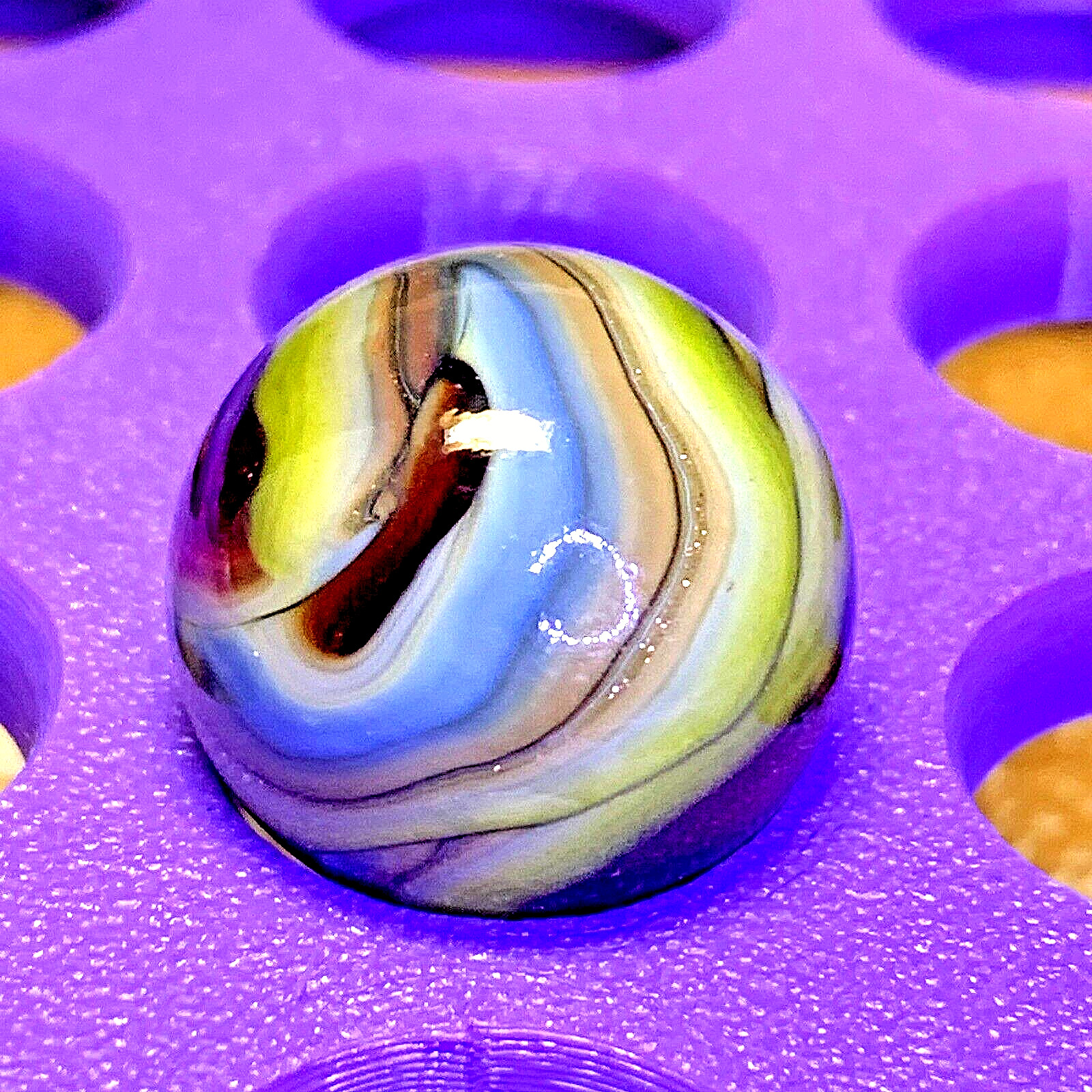 DAS/JABO/WV CANDY APPLE FLAME ! BEAUTIFUL COLORED SWIRLS SHOOTER .70″ 9B/36