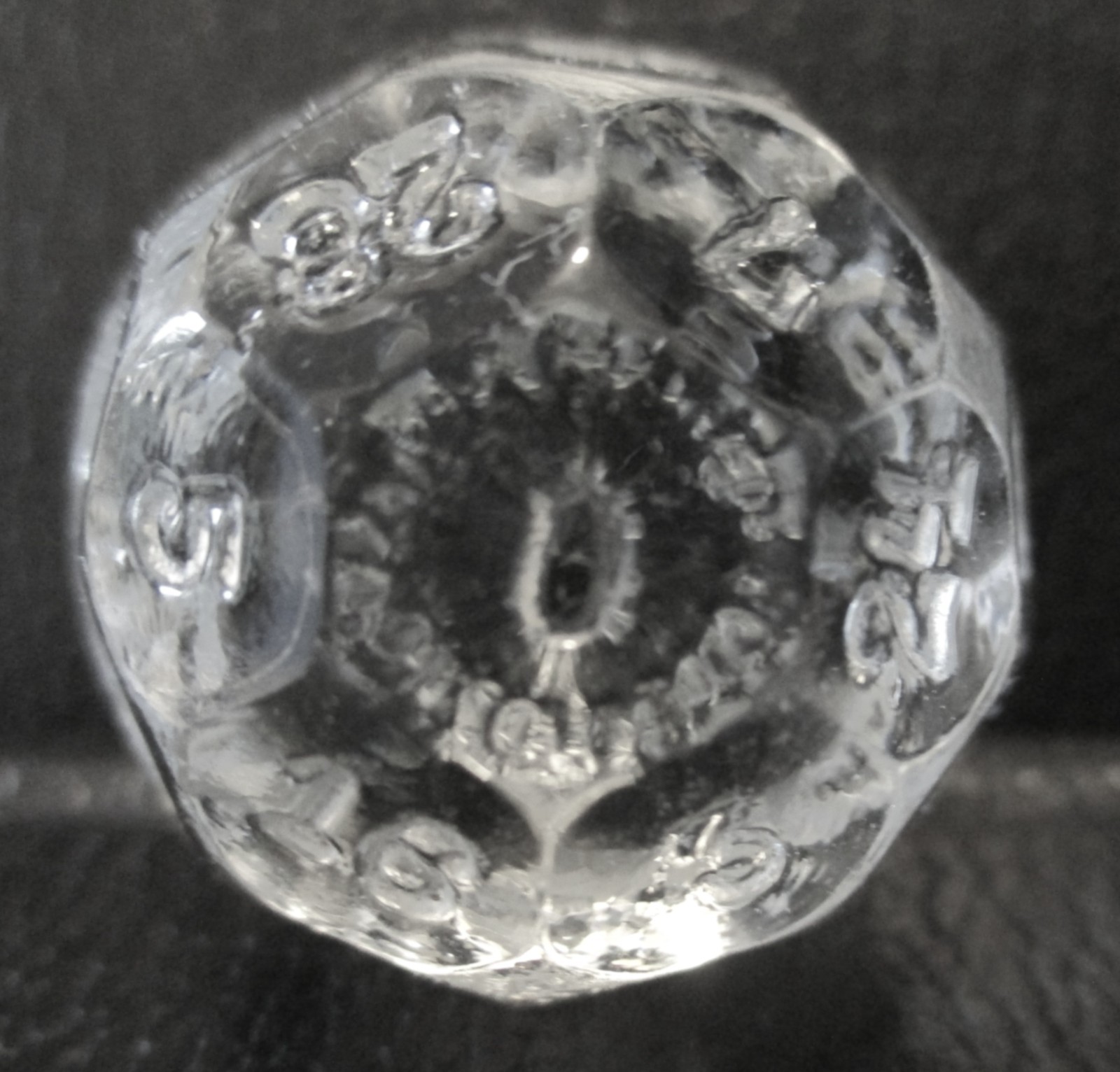 Czech Fortune Telling Marble Crystal Dice 32 Sided 1930’s Czechoslovakia Glass