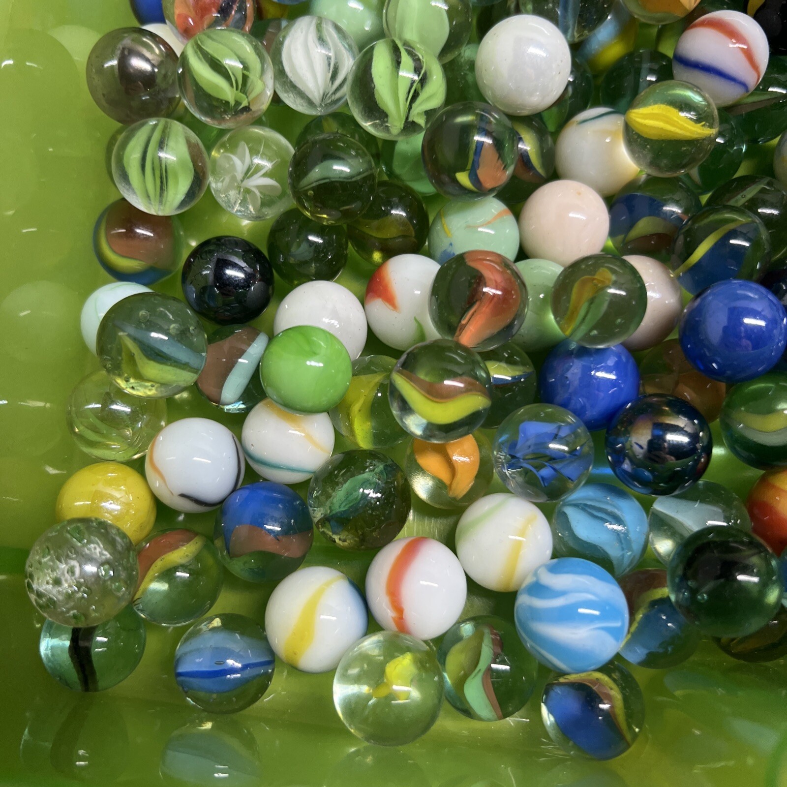 ESTATE FINDS Marbles Large Variety Lot Great Pieces Unsearched See Pictures 7lbs