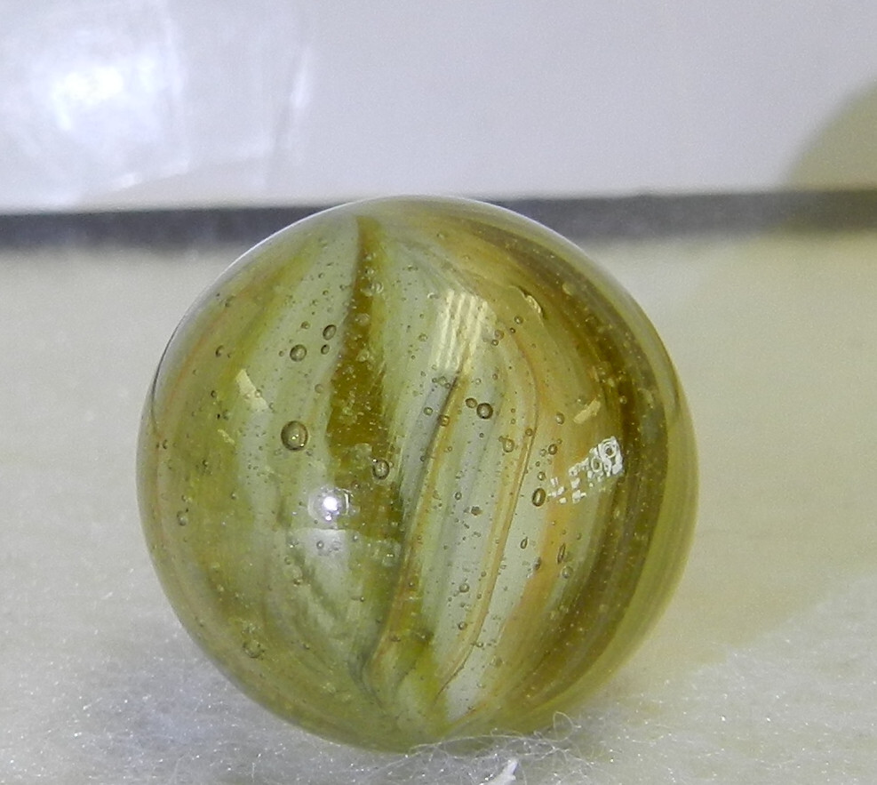 #19271m Nice Vintage Master Marble Master Glass Sunburst Marble .71 Inches *Mint
