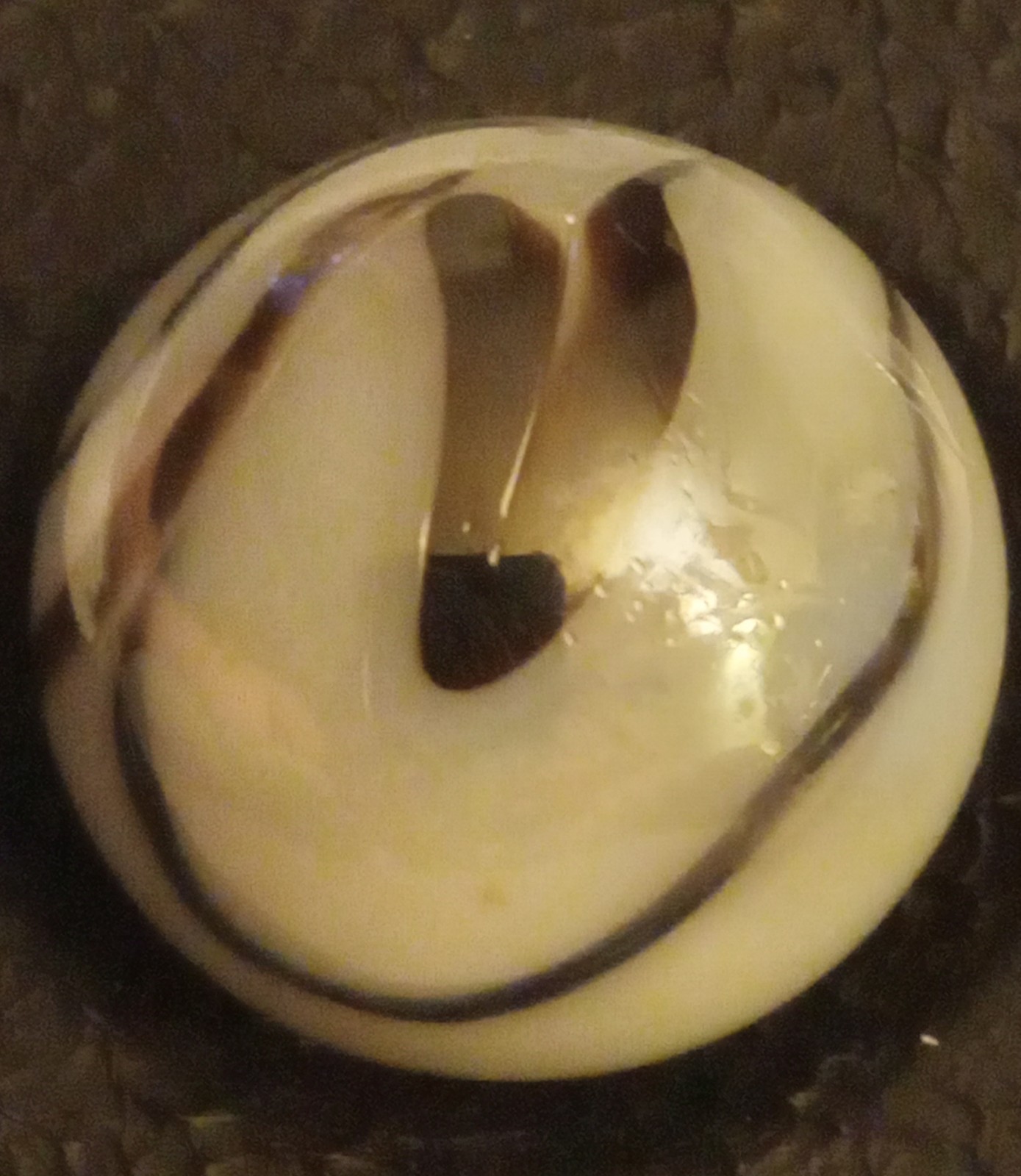 Vintage 1930s Alley Agate Black White Swirl Boulder Marble 1-1/4″ Toe Breaker…