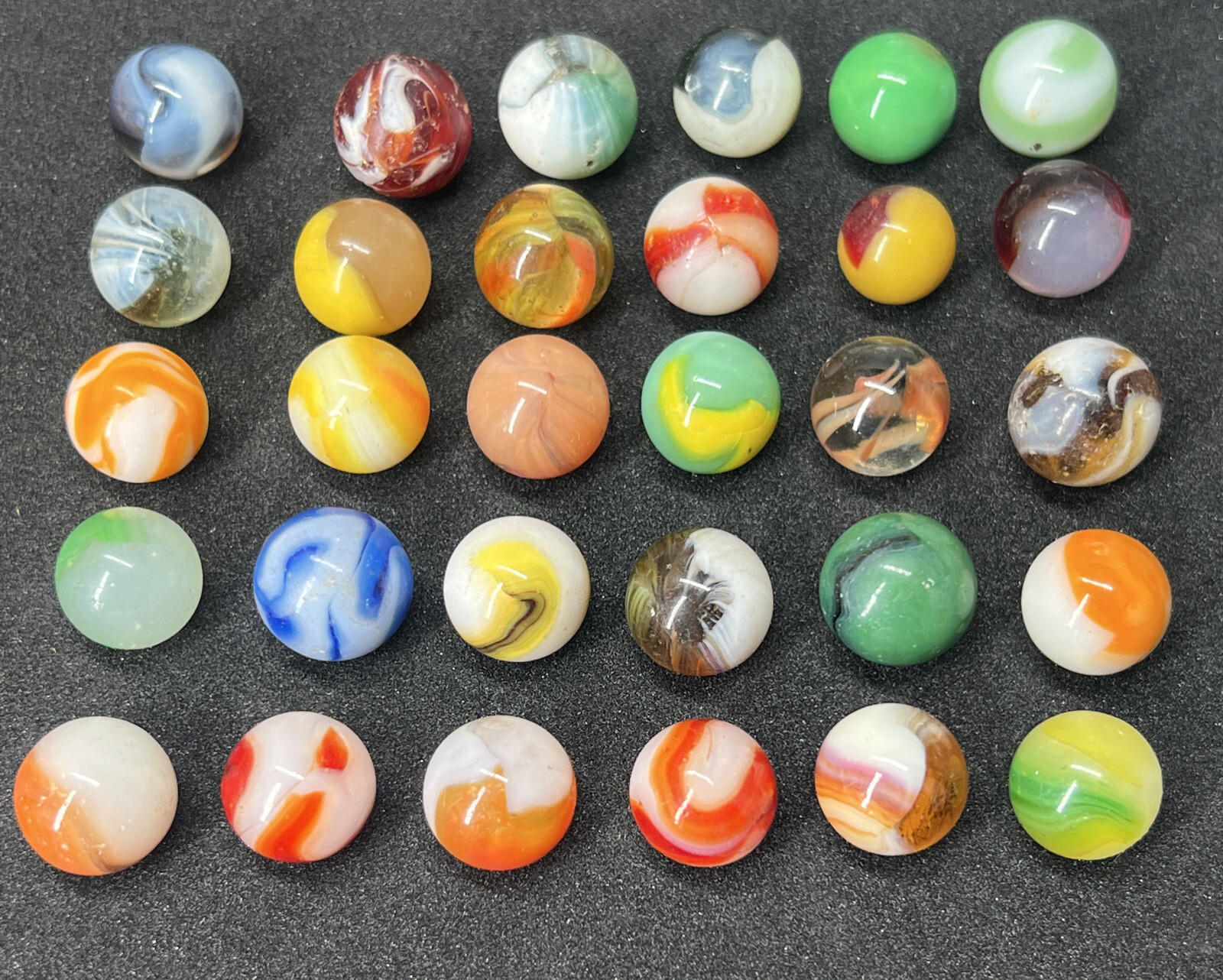 Vintage Akro Agate Peltier Christensen Glass Swirl Marble (30 Lot) Great Lot!