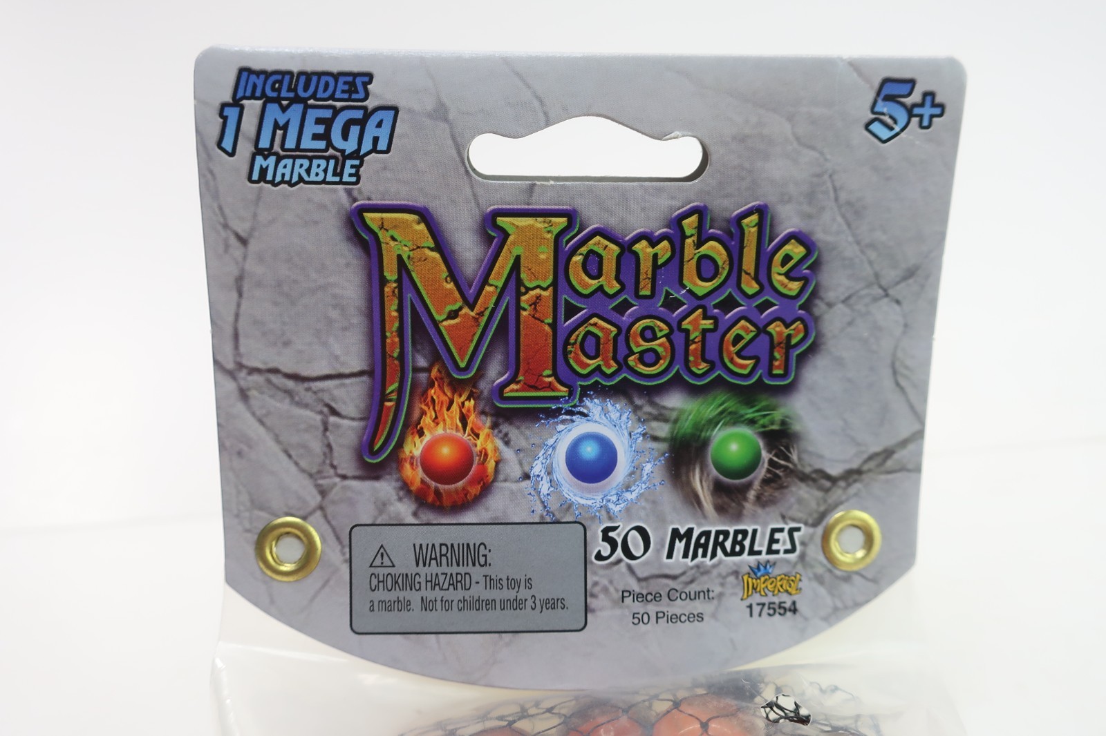 Imperial Toys Glass Marble Master 50 Count Marbles Includes1 Mega – Orange