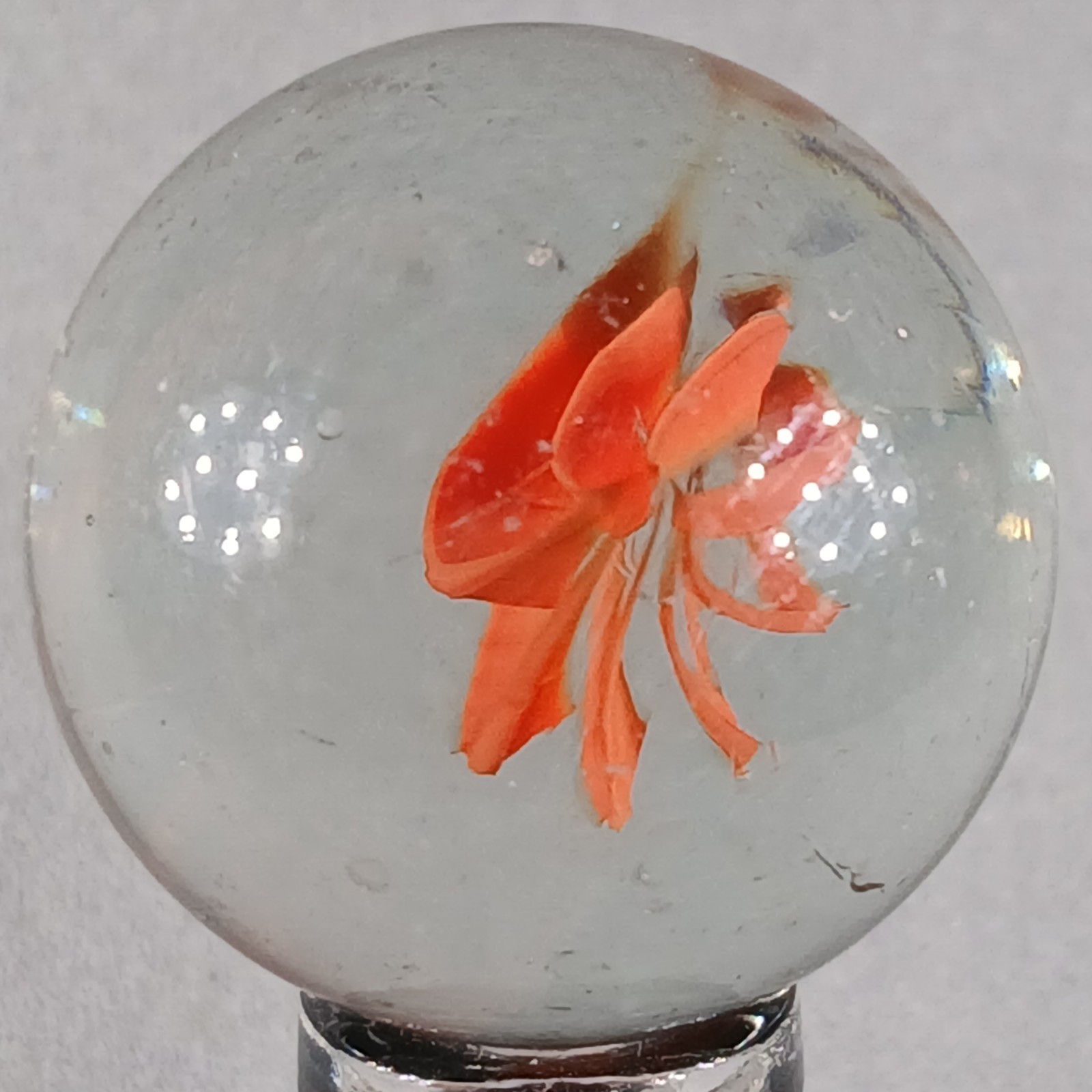 Large Vintage Imported Cat’s Eye Marble .99 Inches Near-Mint Condition