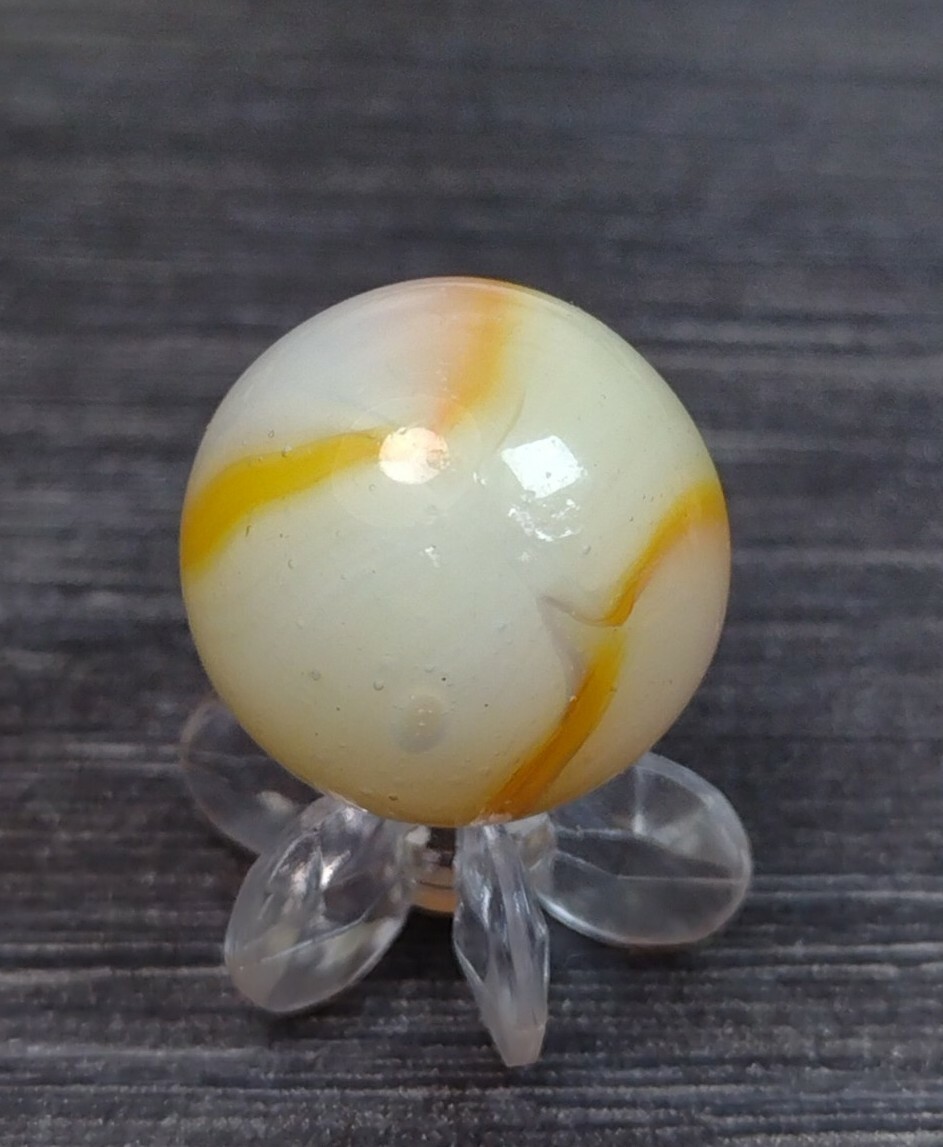 Orange DBL Ribbon Patch PELTIER or Kokomo Glass Vintage MARBLE .63″ PLAYED VG+-