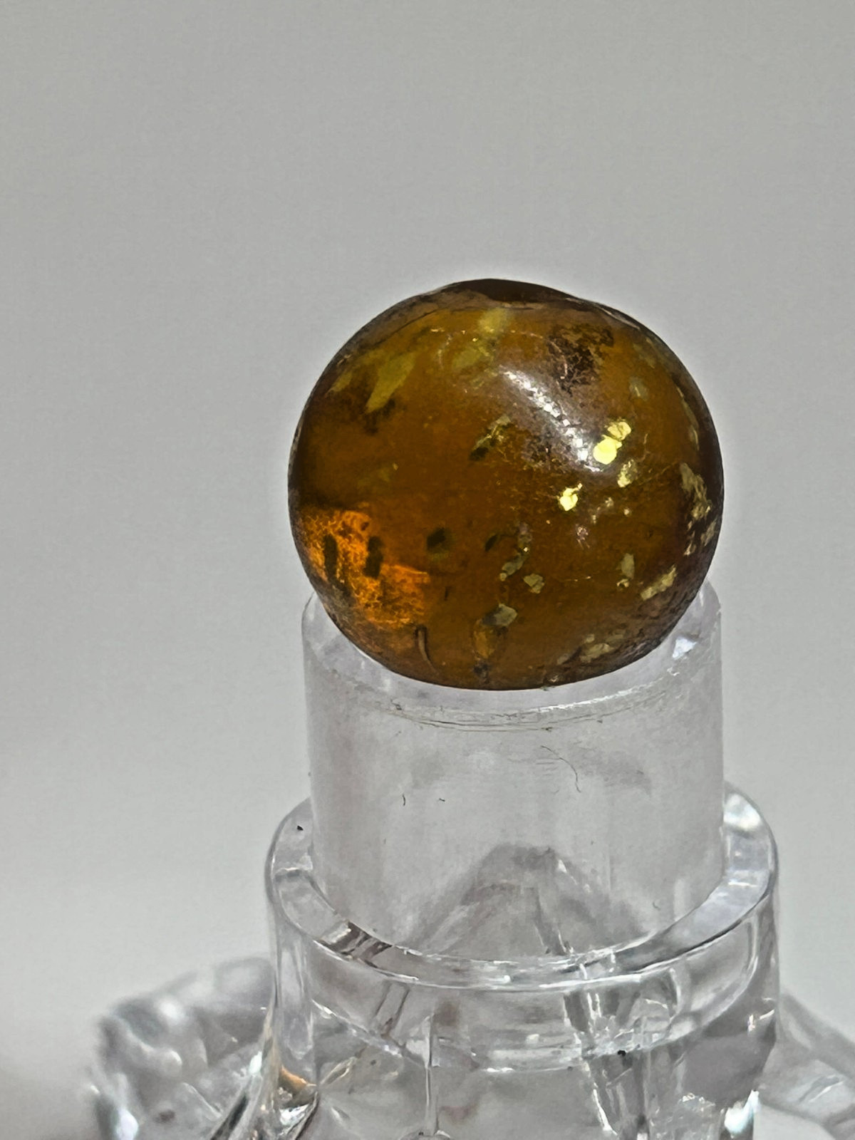 Antique German Handmade Orange Mica Marble 77/128″ Mint M27
