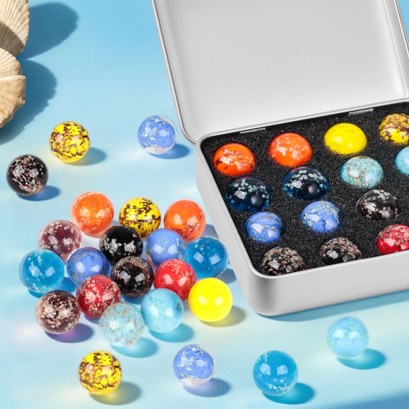 16PCS Glow in The Dark Marbles for Kids Marble Assorted Colors for Run Game G…