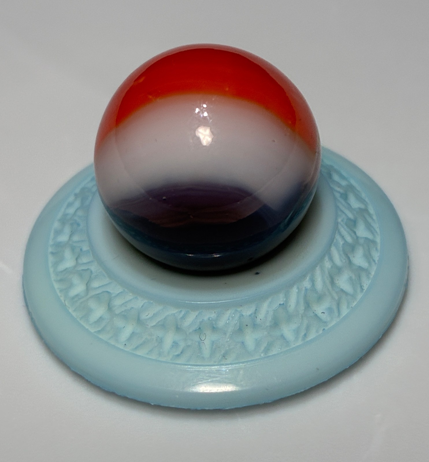 VTG Akro Agate Blanket Swirl Glass Toy Marble Alley Corkscrew Striped .61 in