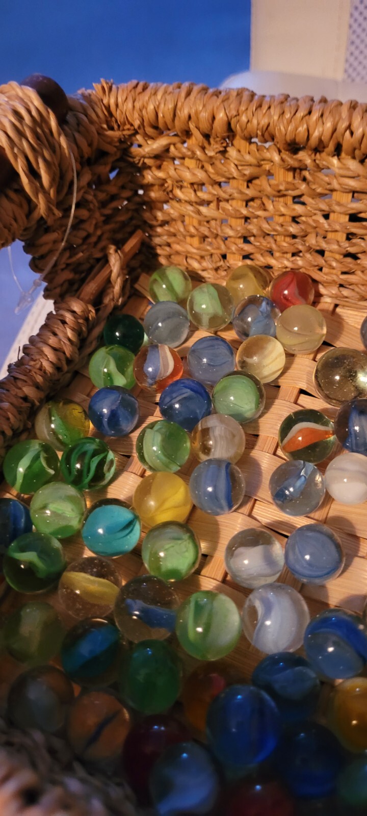 Large Lot of Vintage Marbles Clear with Colorful Insides Light Dark Decorative