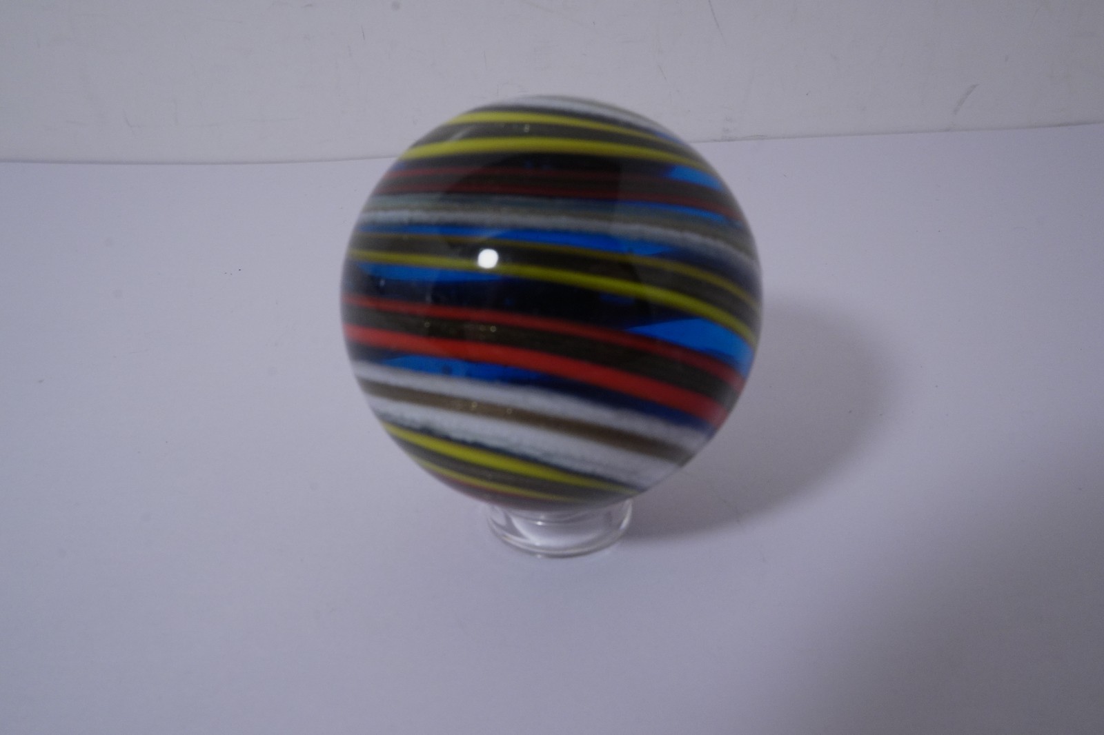 New Amazing & Colorful Handmade Corkscrew Art Glass Marble – 41 MM = 1-5/8″ Dia.