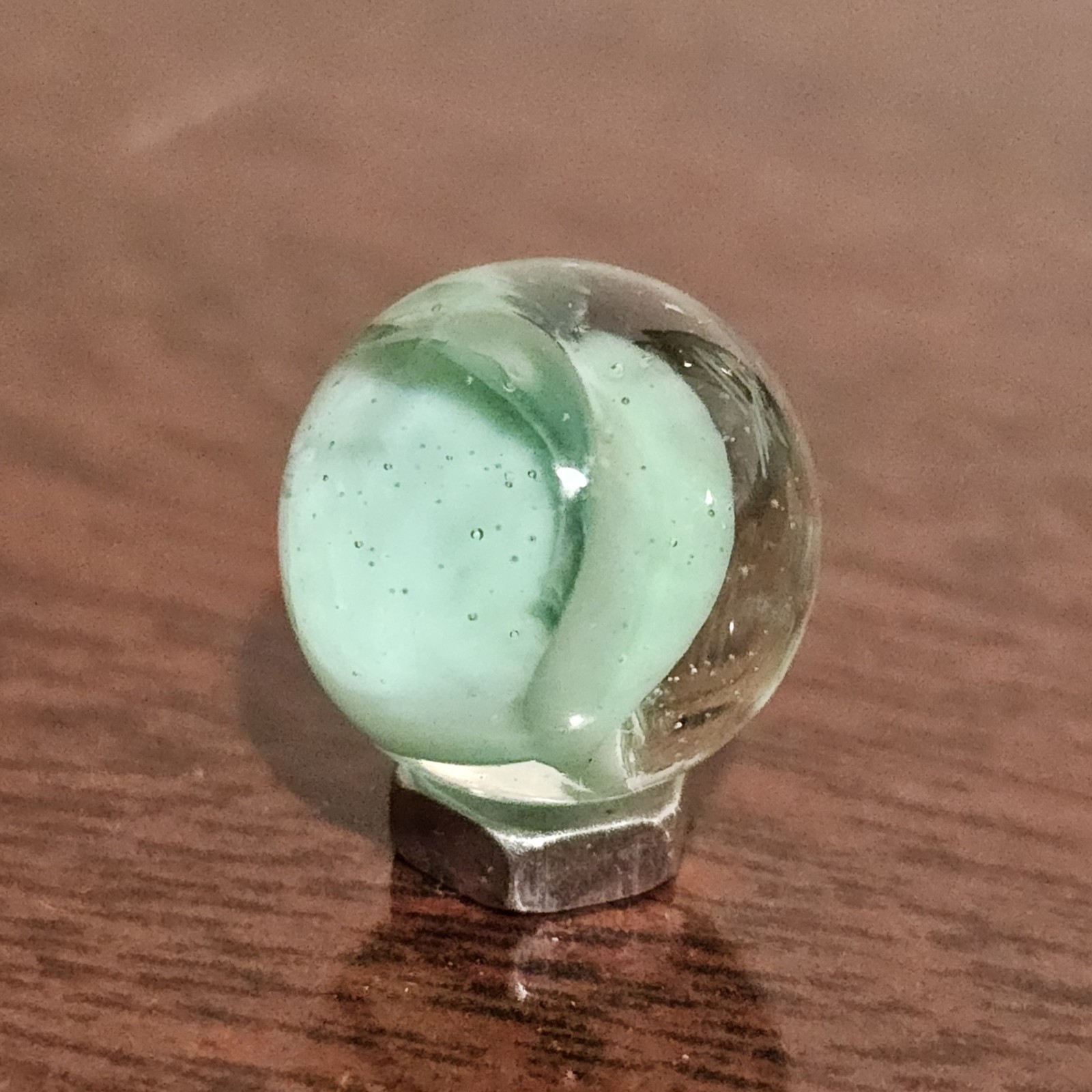 Vintage CE Bogard Green Floppy Hybrid .593″ Glass Marble
