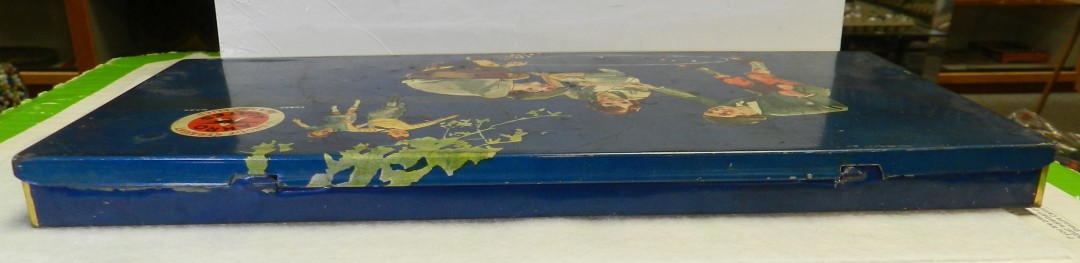 #20164m Very Nice Vintage Akro Agate Tin Number 200 With Marbles and Bag