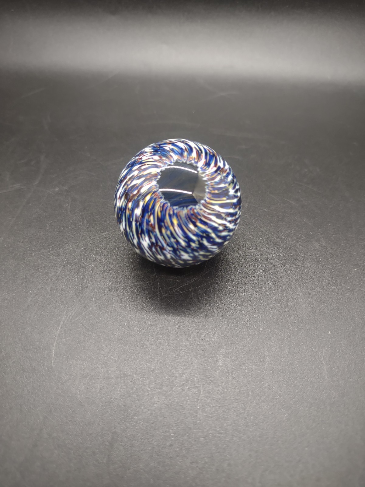 Hand Blown Art Glass Swirled Eye Marble Blue Swirl 1.5