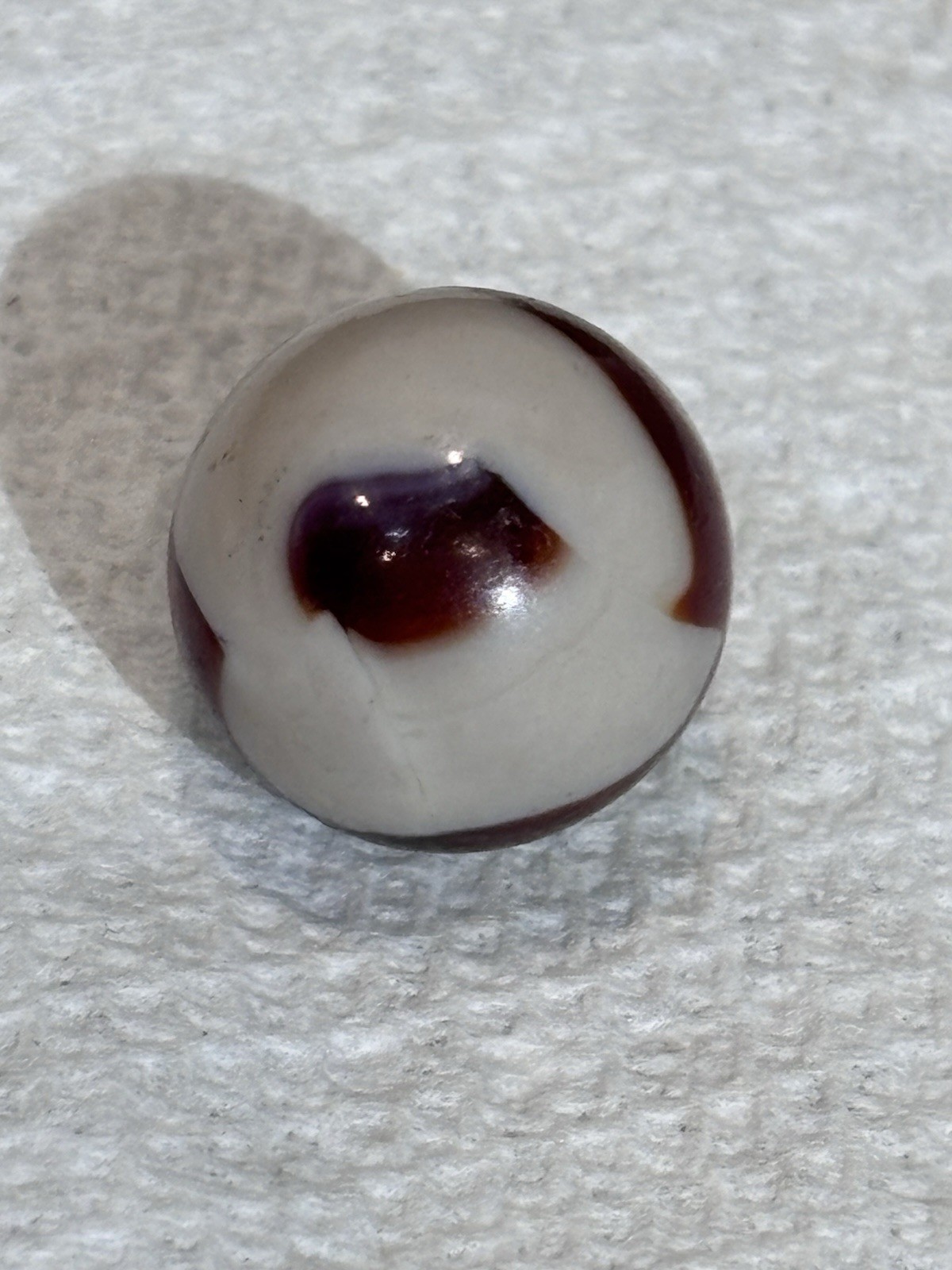 Vintage Marble Brown NLR Zebra Peltier Glass Company National Line Rainbo 0.66”