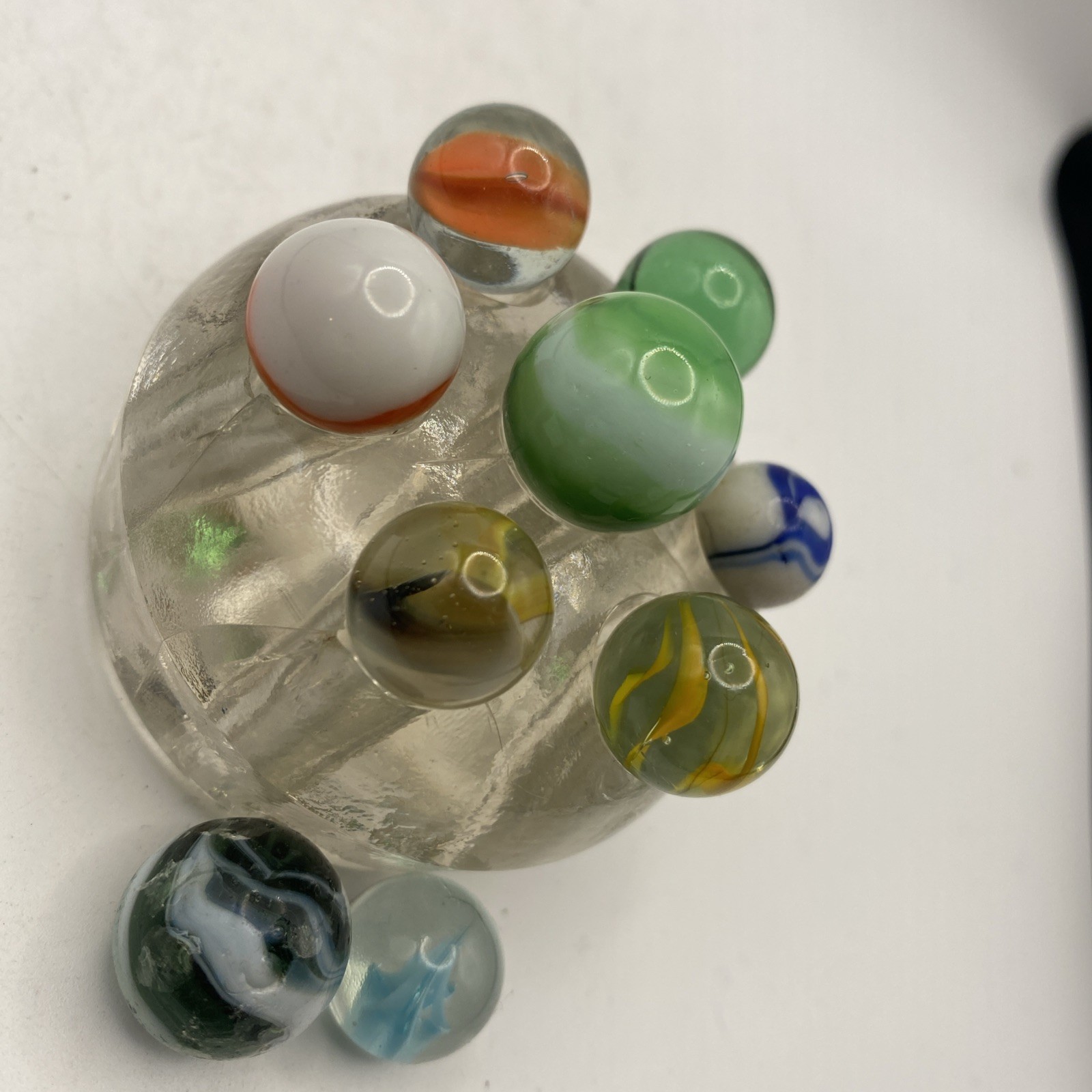 Set 9 VTG Small & Medium Marbles Various Sizes Colors (does Not Include Stand)