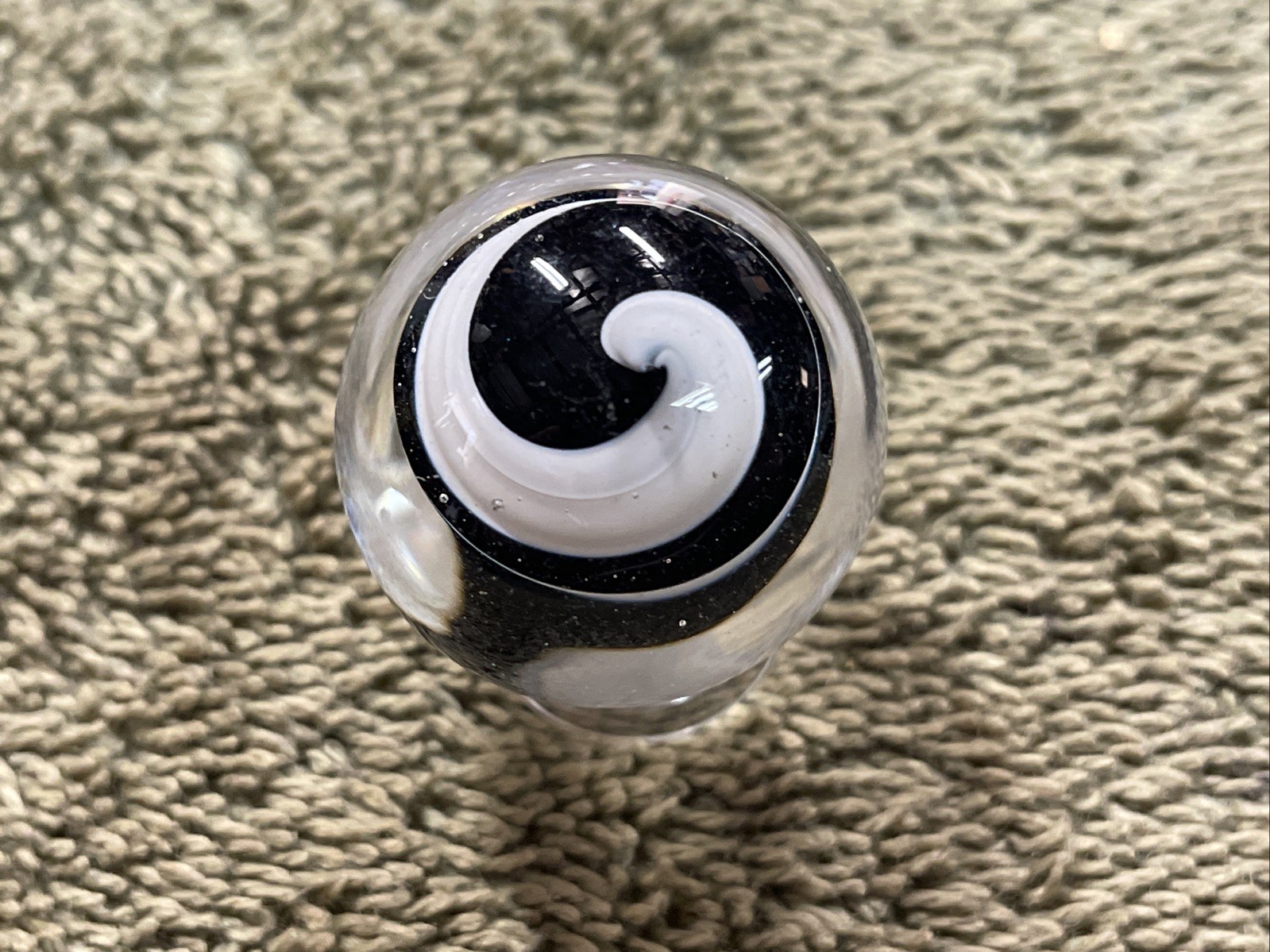 Handmade Contemporary Glass Art Marble 1” Spiral Dichroic Swirl
