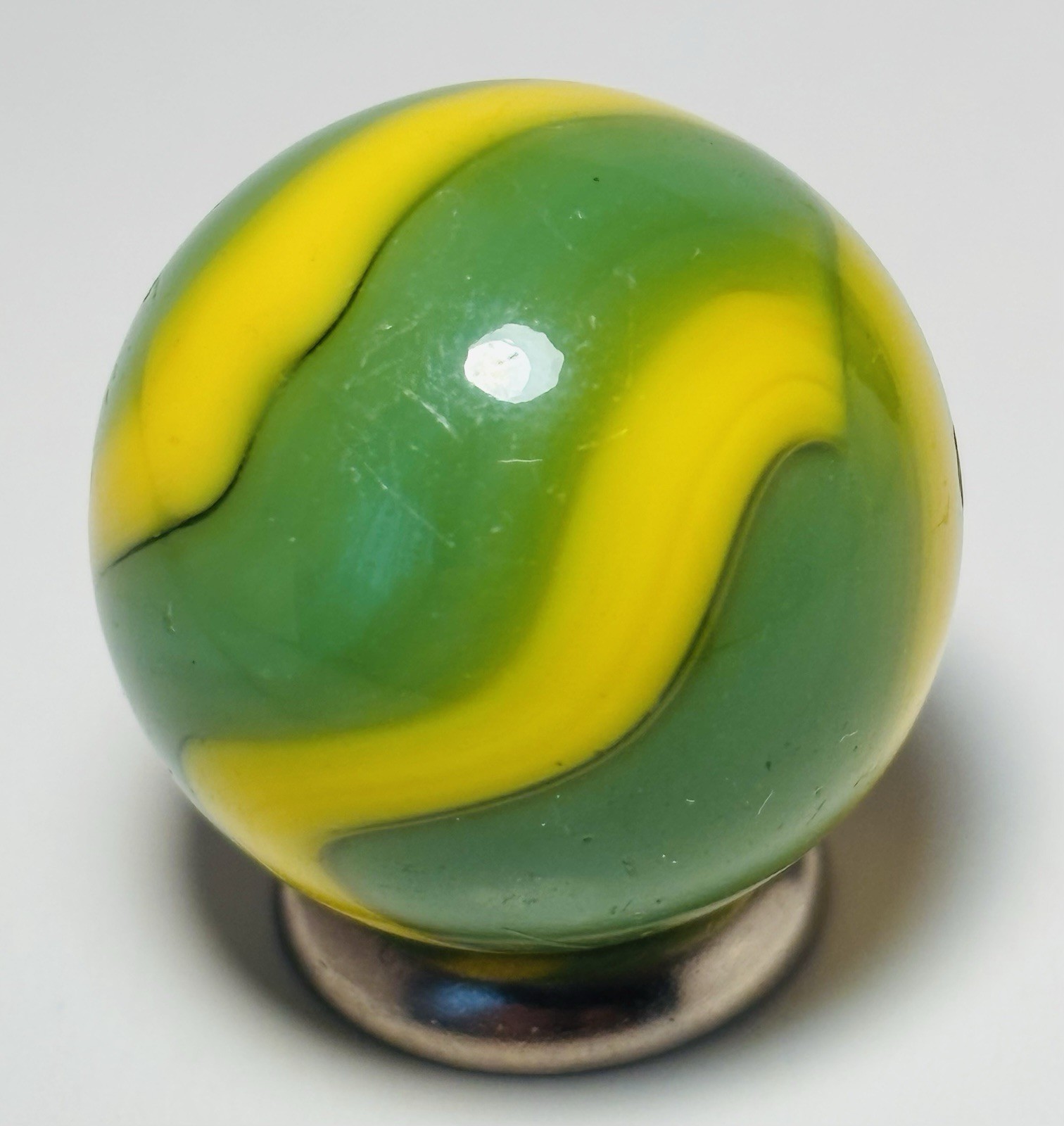 Peltier Glass Co-Big John Deer Marble .85” Mint Condition VHTF Size