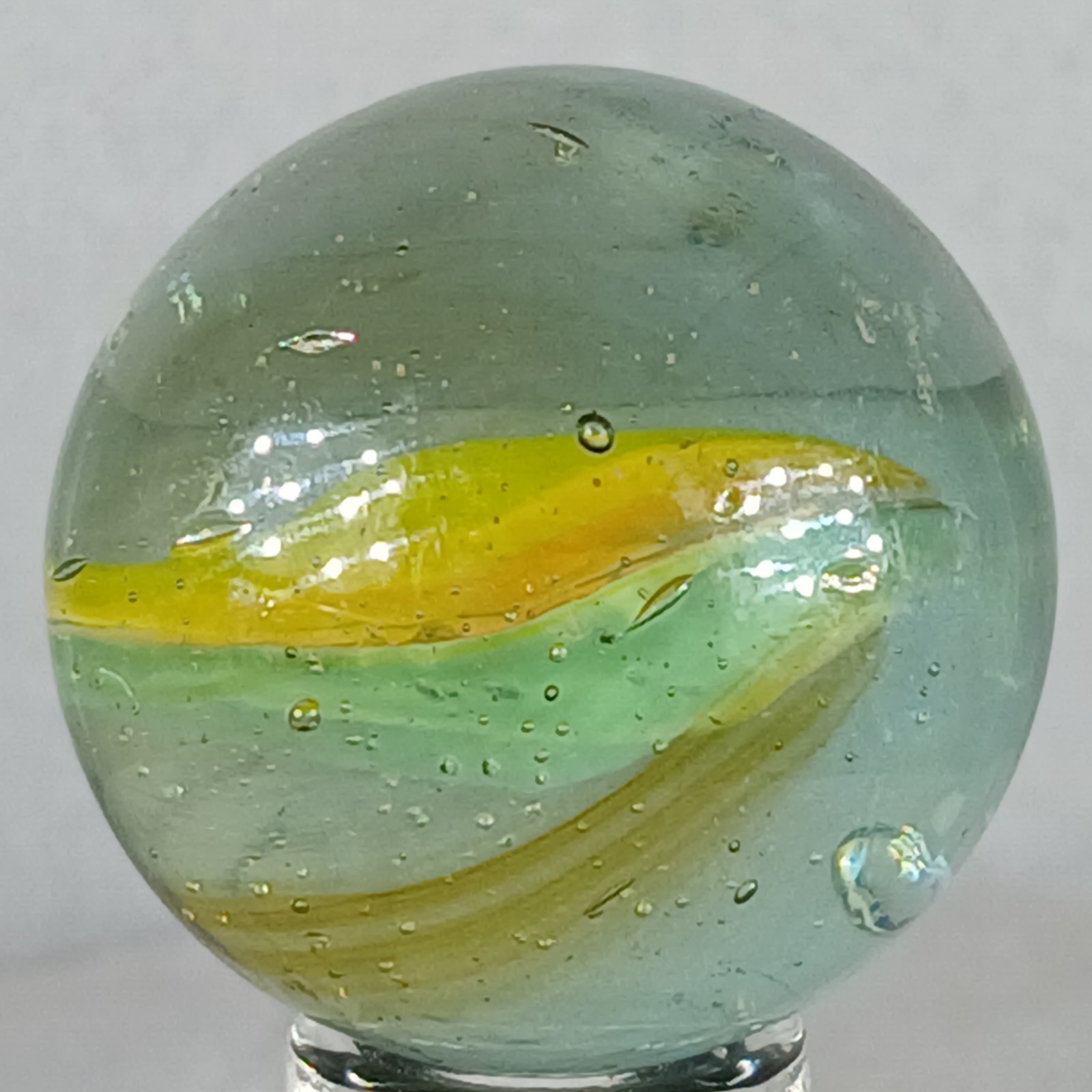 Large Vintage Tri-Color Hybrid Cat’s Eye Marble .94 Inches Near-Mint Condition