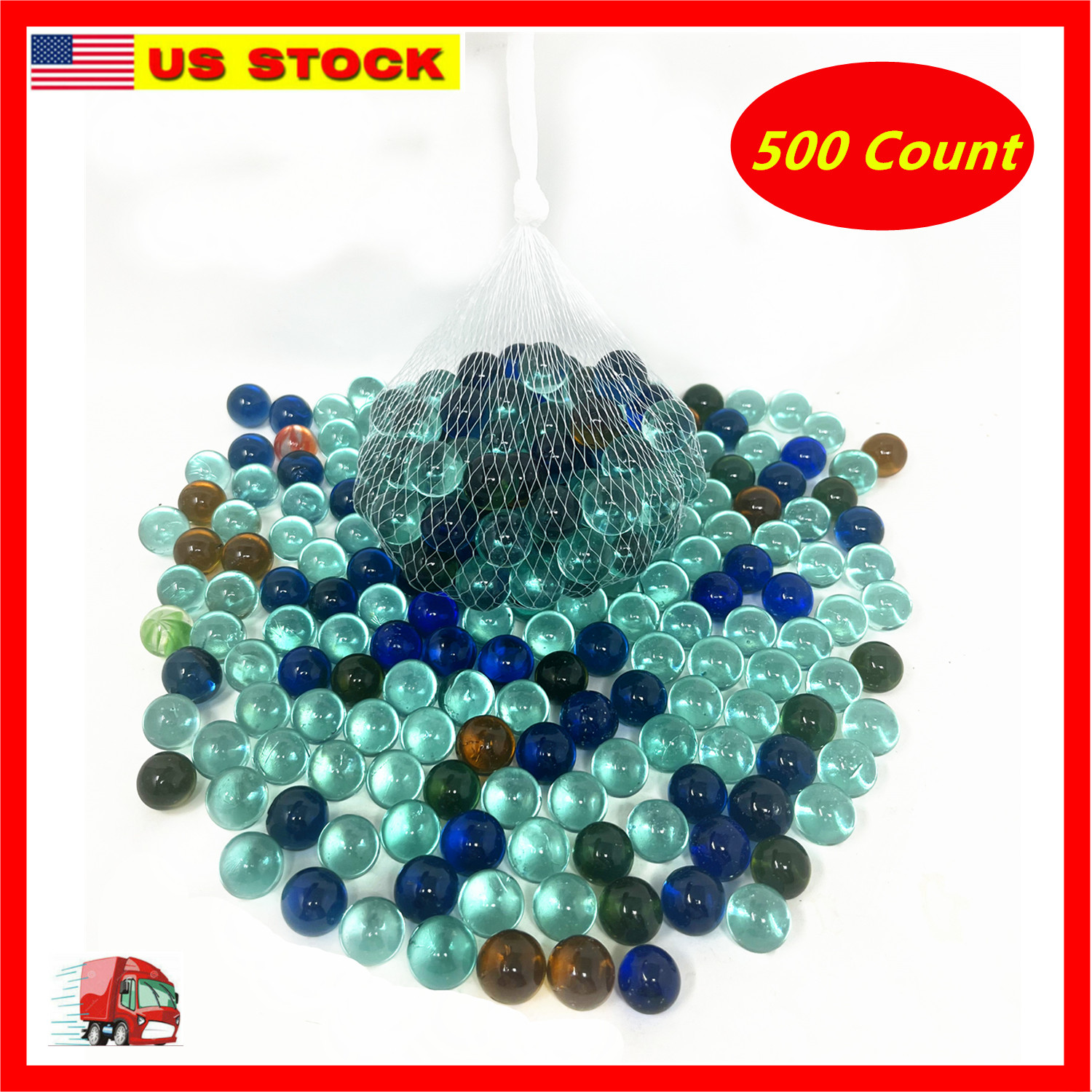 500 Glass Marbles 6 lb Glass 5/8″ 16mm Toy Sling Shot Ammo Bulk Wholesale Lot