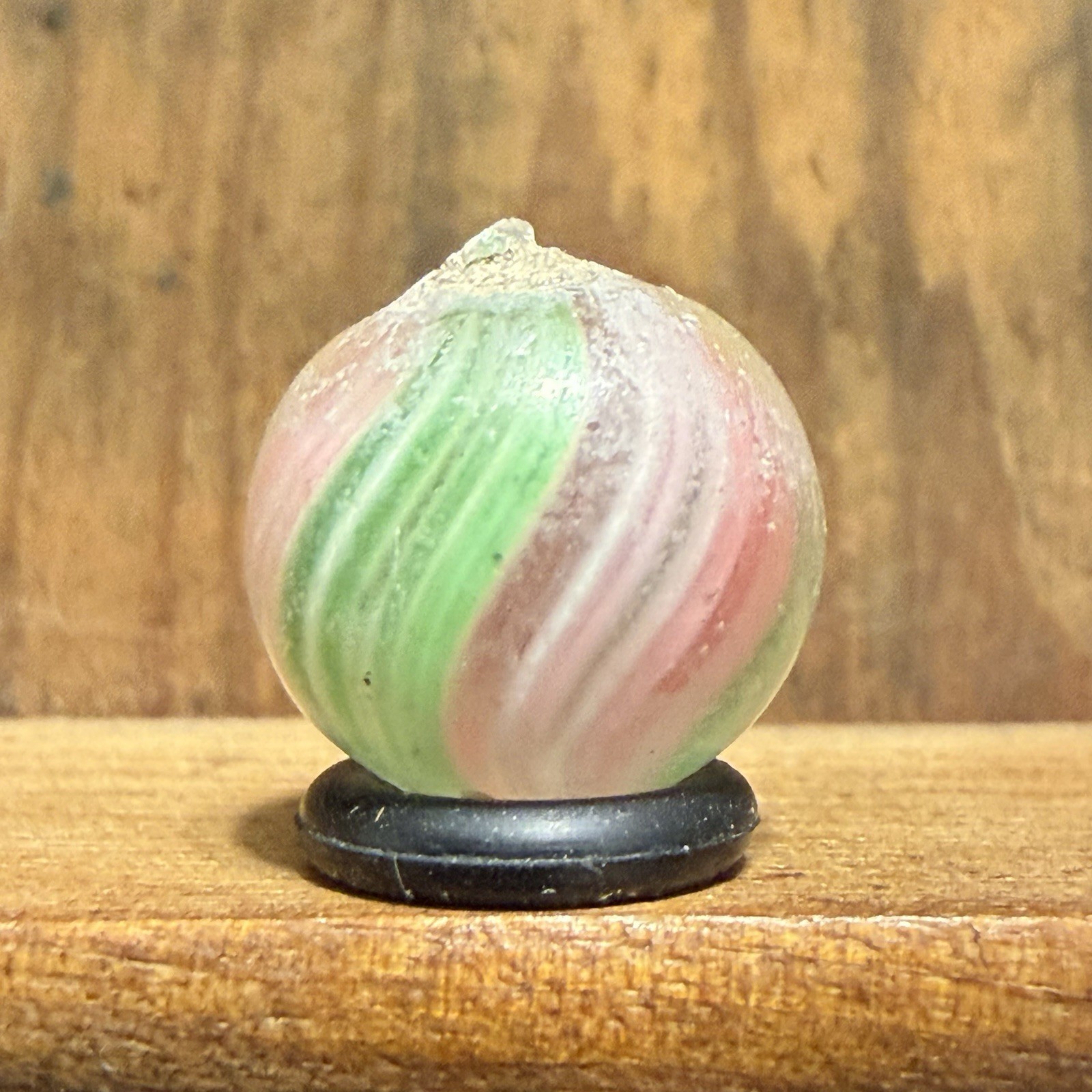 Antique German Handmade Paneled Onionskin Peewee Marble 1/2” Near Mint(+) | 310
