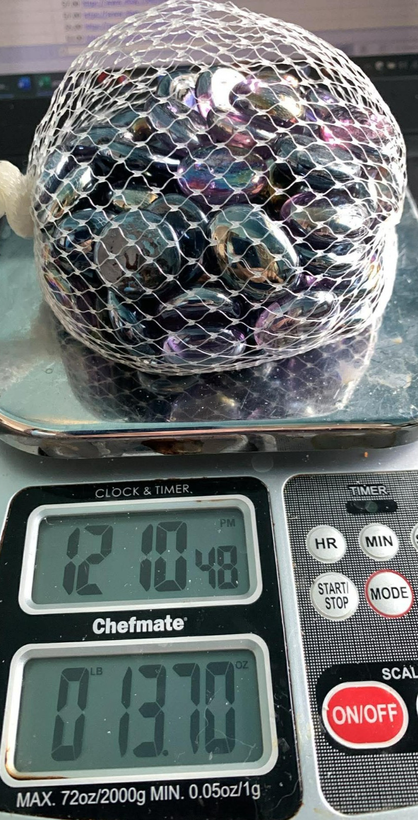 13.7 oz FLAT GLASS MARBLES PURPLE MIXTURE