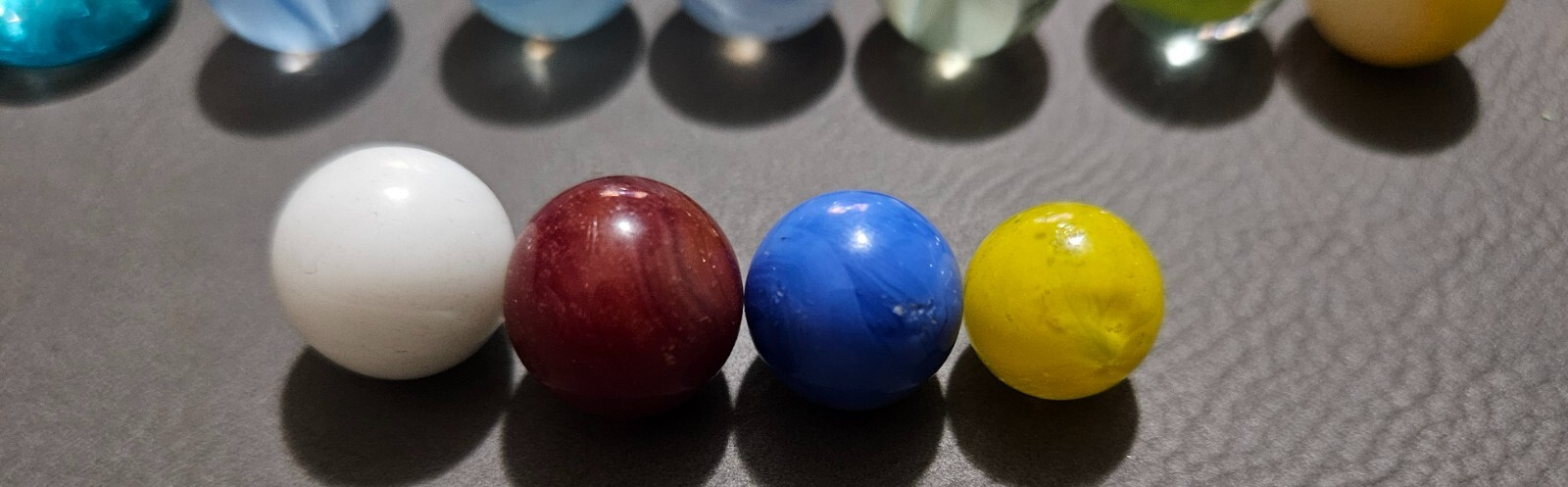 Small Lot of Vintage Marbles and Dice in Glass Jar